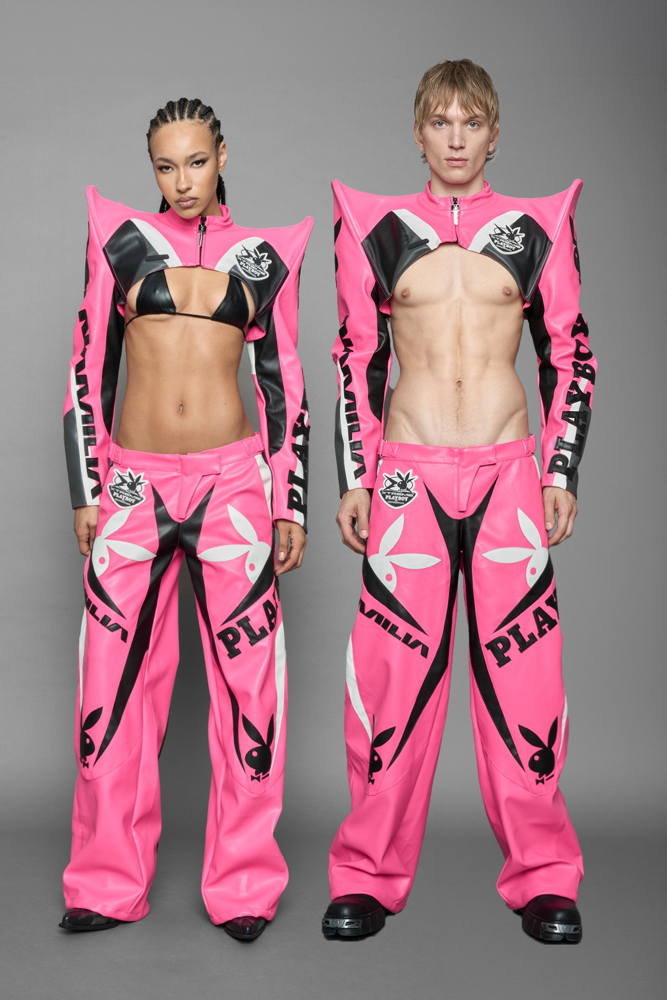 Playboy Spike Shoulder Pink Black — view 1