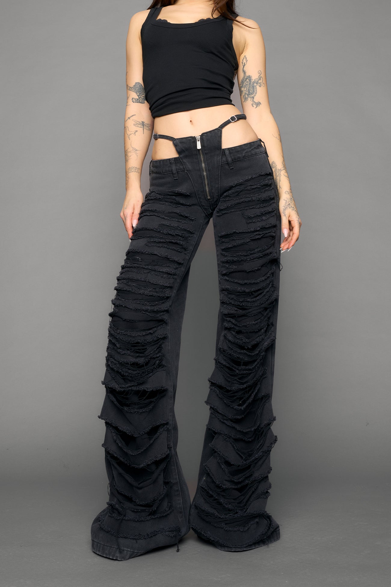 Denim Thong Pants — view 2