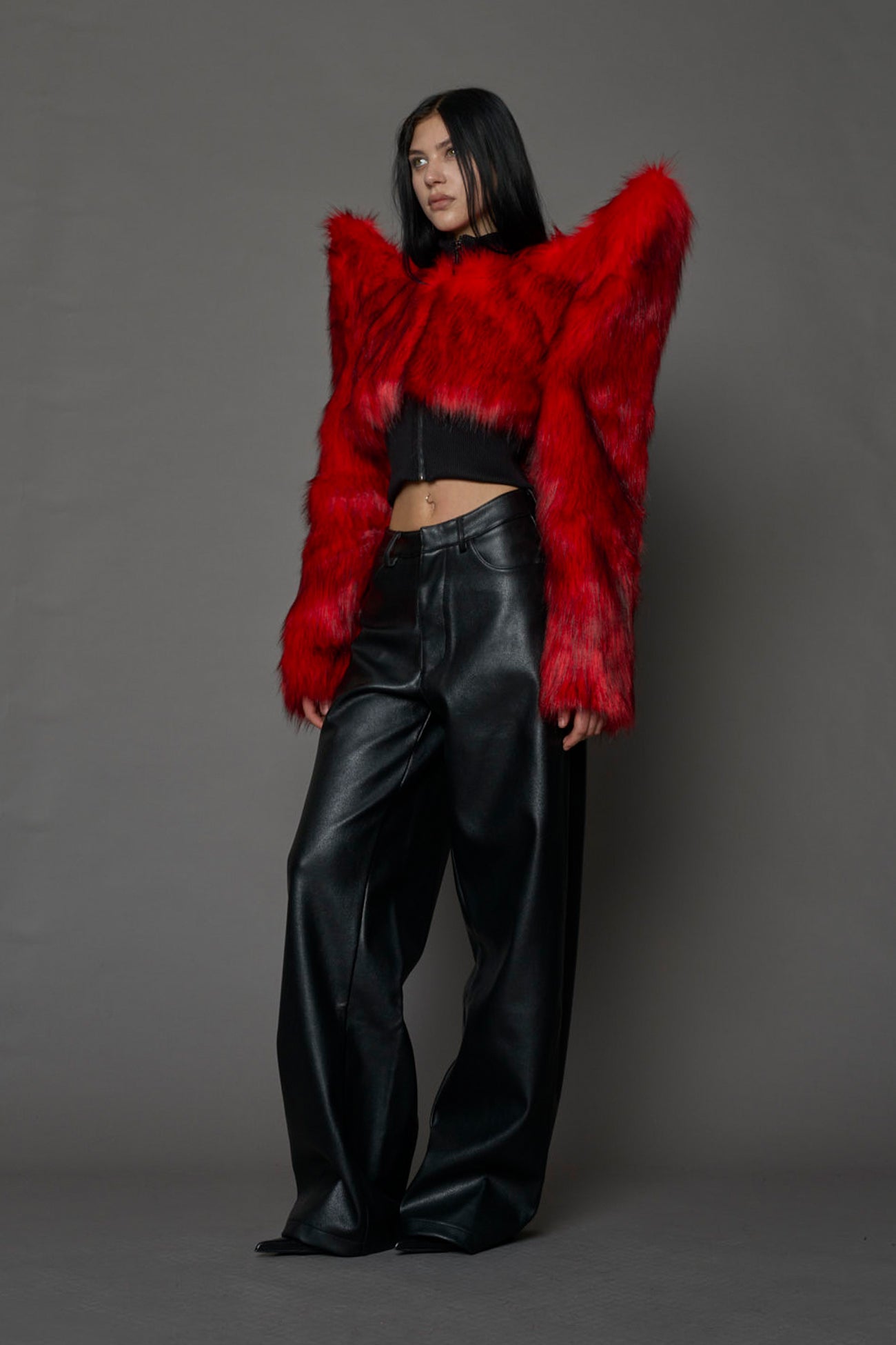 Doomsday Crop Faux Fur Jacket — view 3
