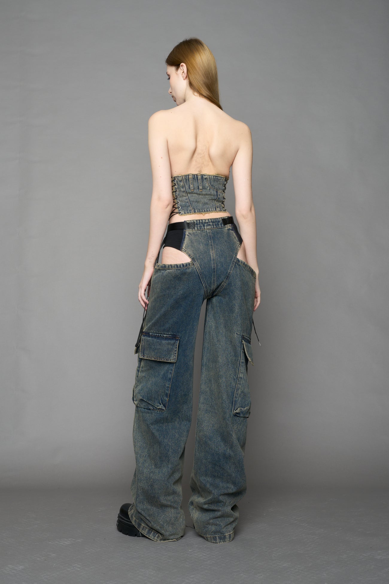 Denim Cone Corset — view 8