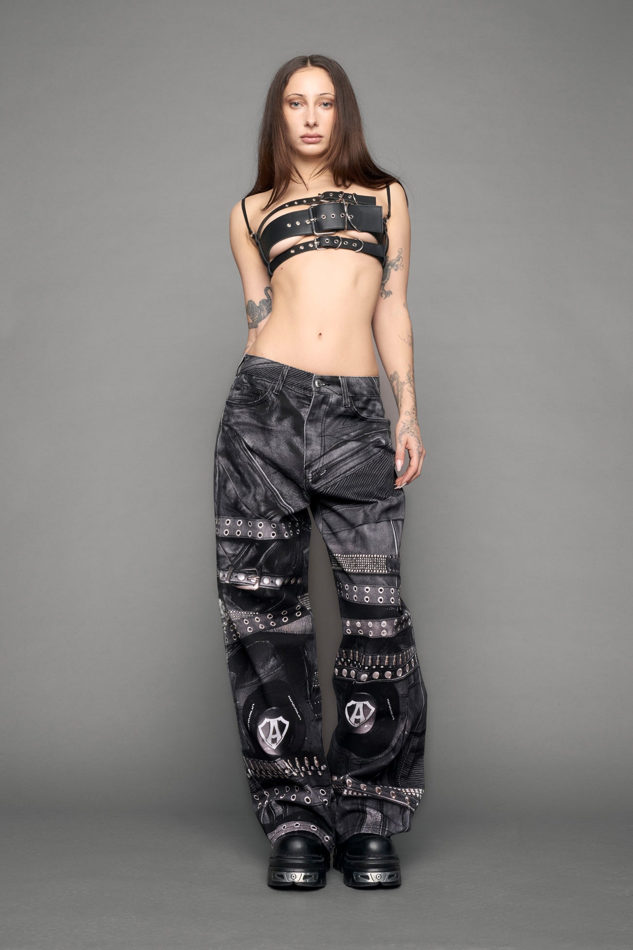 Printed Moto Baggy Pants — view 2