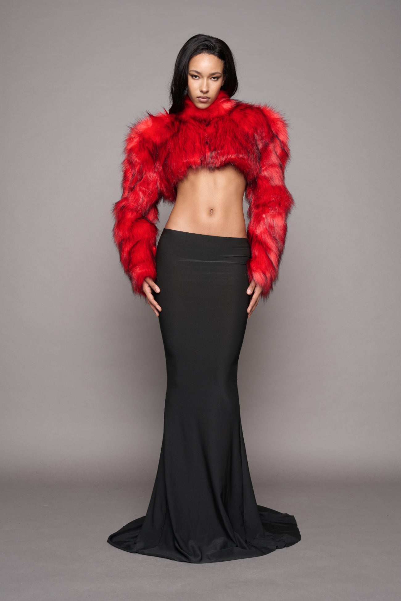 Diva Faux Fur Bolero RED — view 2
