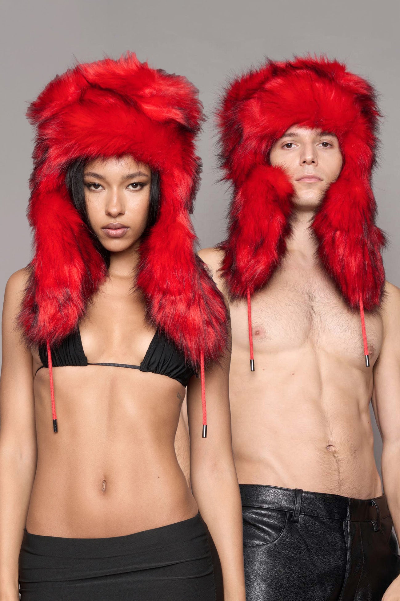 Vip Faux Fur Hat Red — view 1
