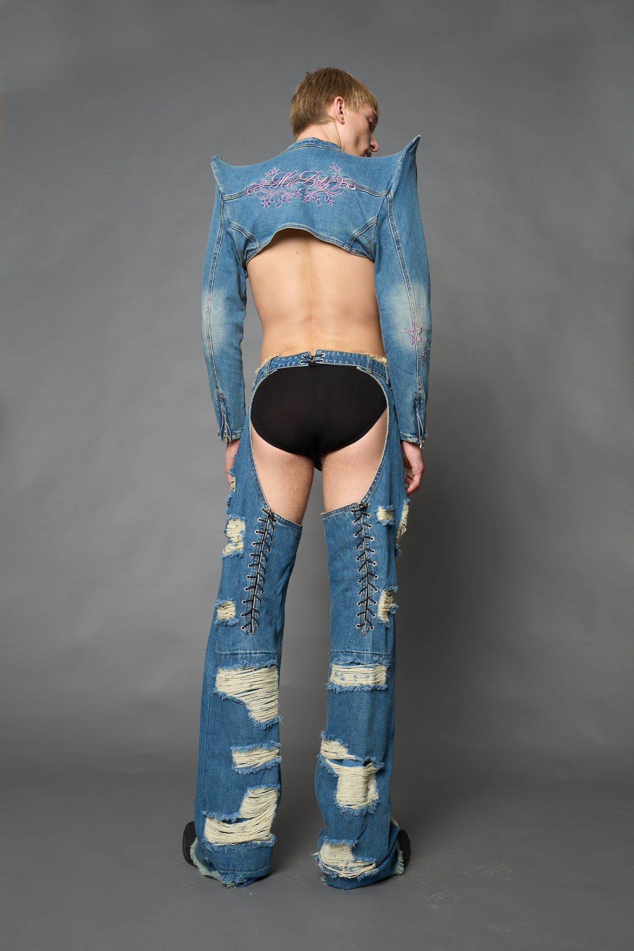 Spike Denim Bolero Jacket — view 6
