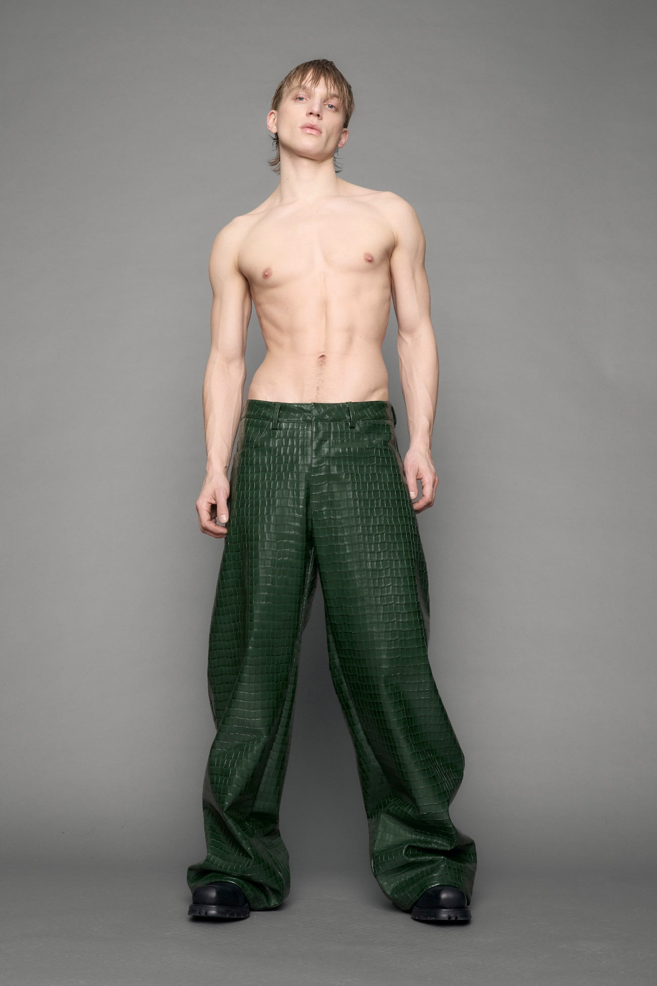 Leather Baggy Suiting Pants — view 5