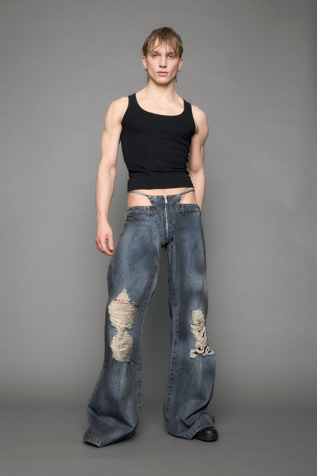 Denim Thong Pants — view 19