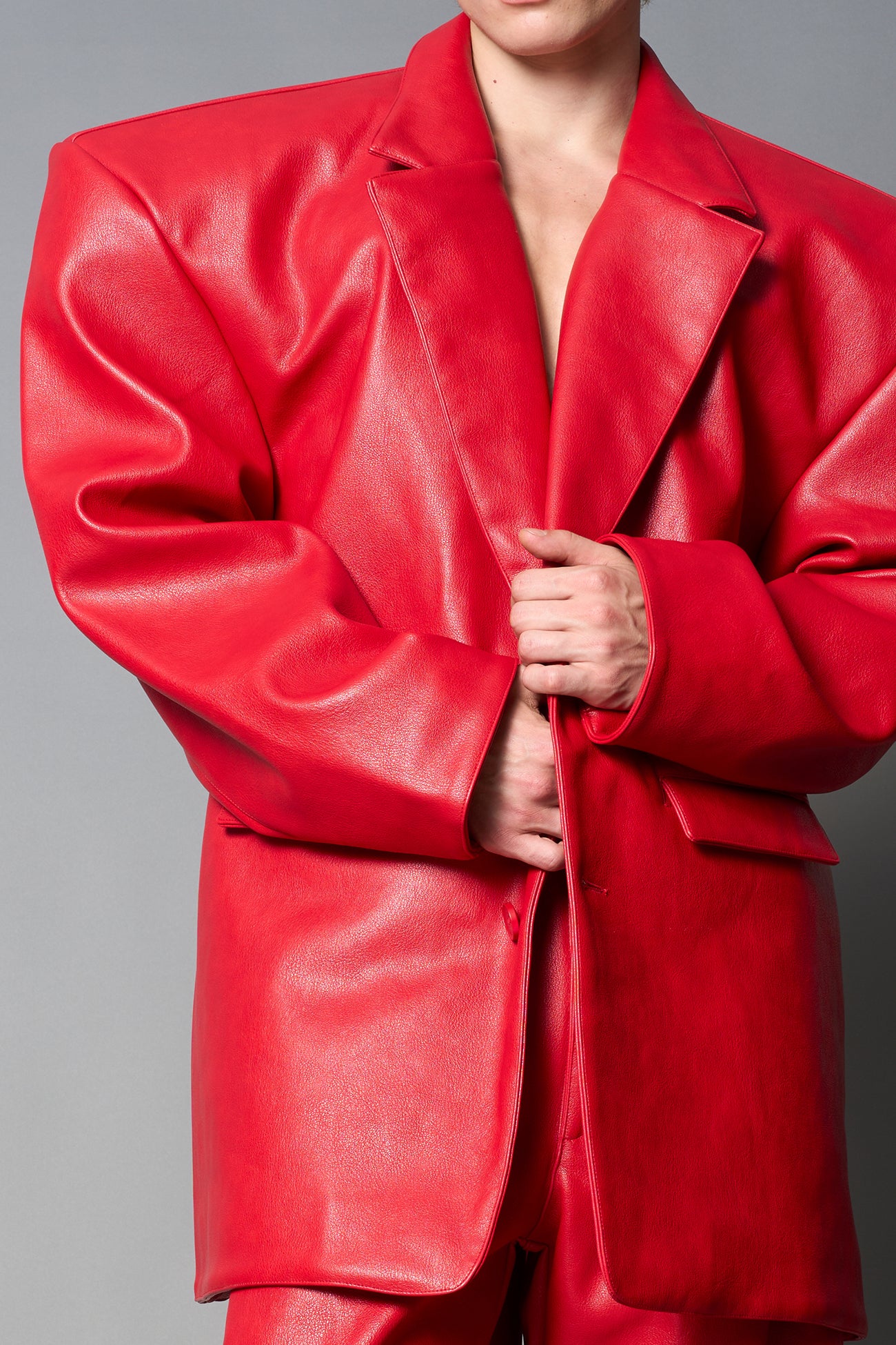 Leather Oversize Blazer — view 11