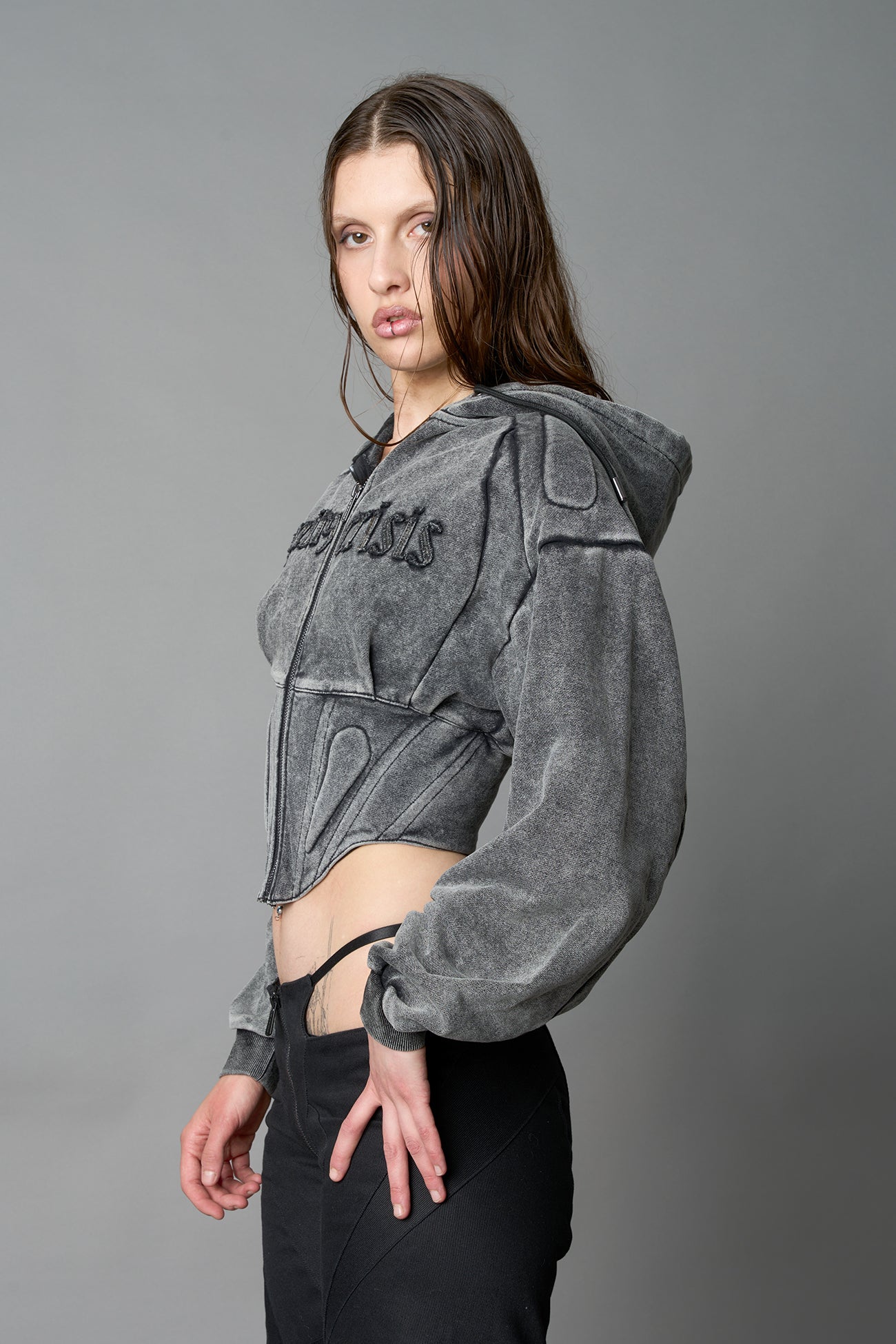 Sweat Corset Zip Hoodie — view 6