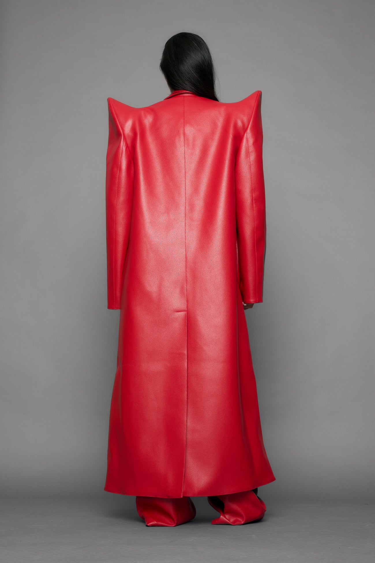 Doomsday Elongated Leather Coat — view 11