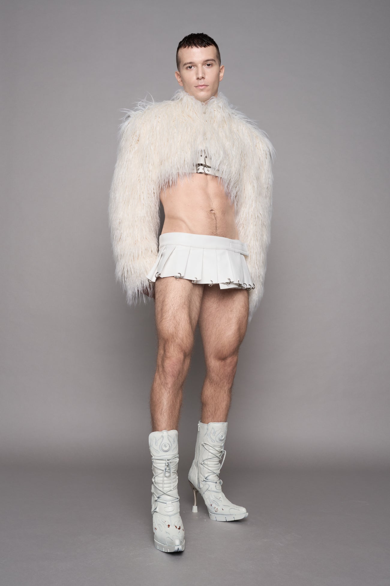 Diva Faux Fur Bolero White — view 5