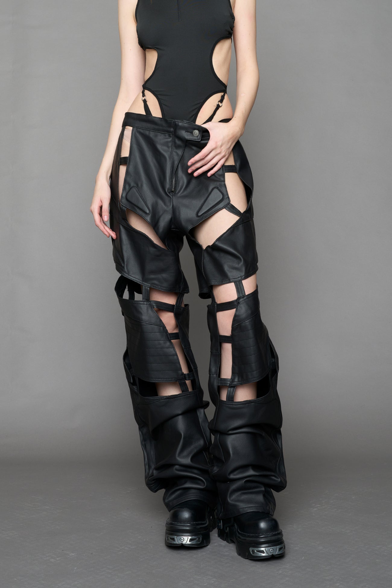 Moto Denim Floating Pants — view 2