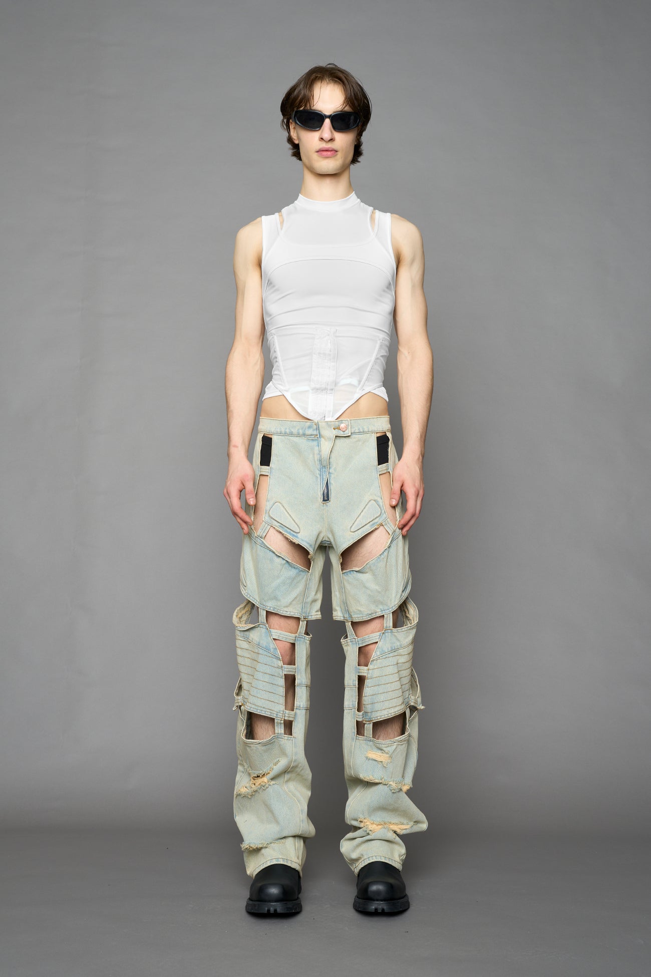 Moto Denim Floating Pants — view 5