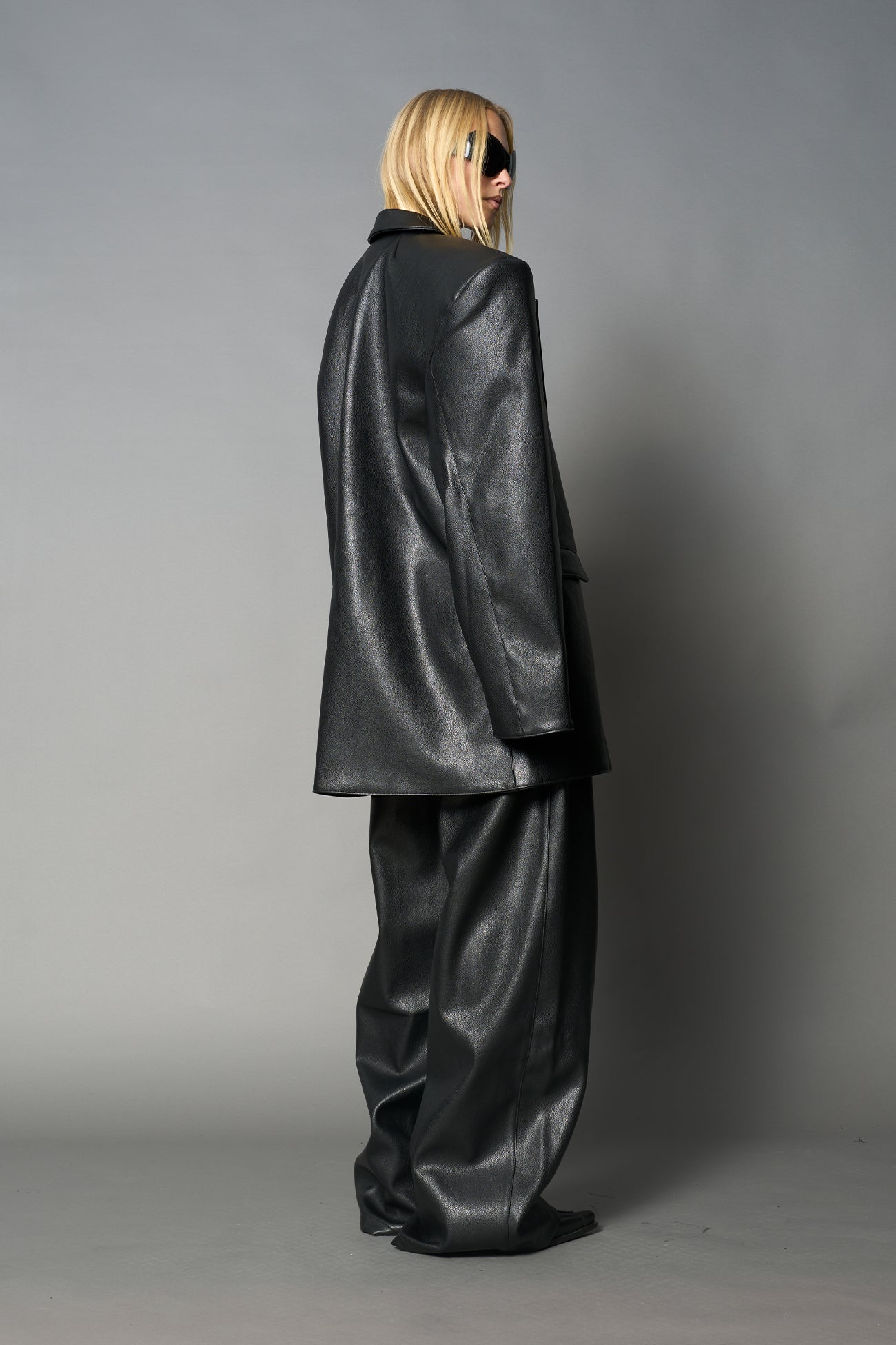 Leather Oversize Blazer — view 3