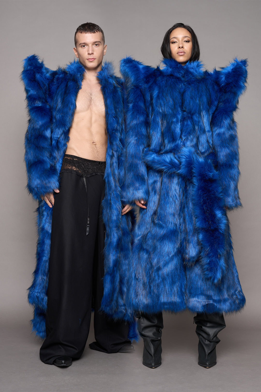Doomsday Faux Fur Coat Cobalt — view 1