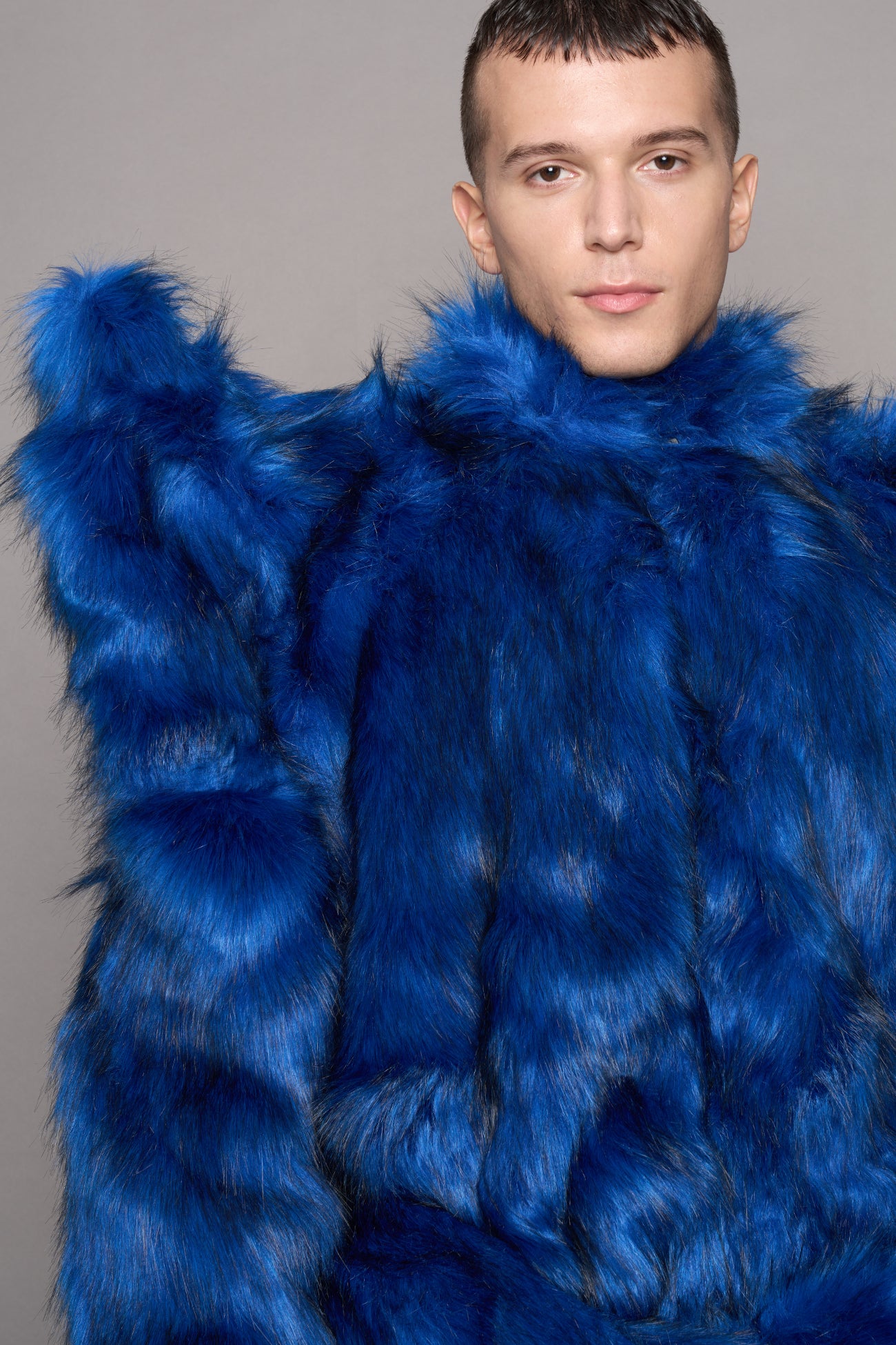 Doomsday Faux Fur Coat Cobalt — view 13