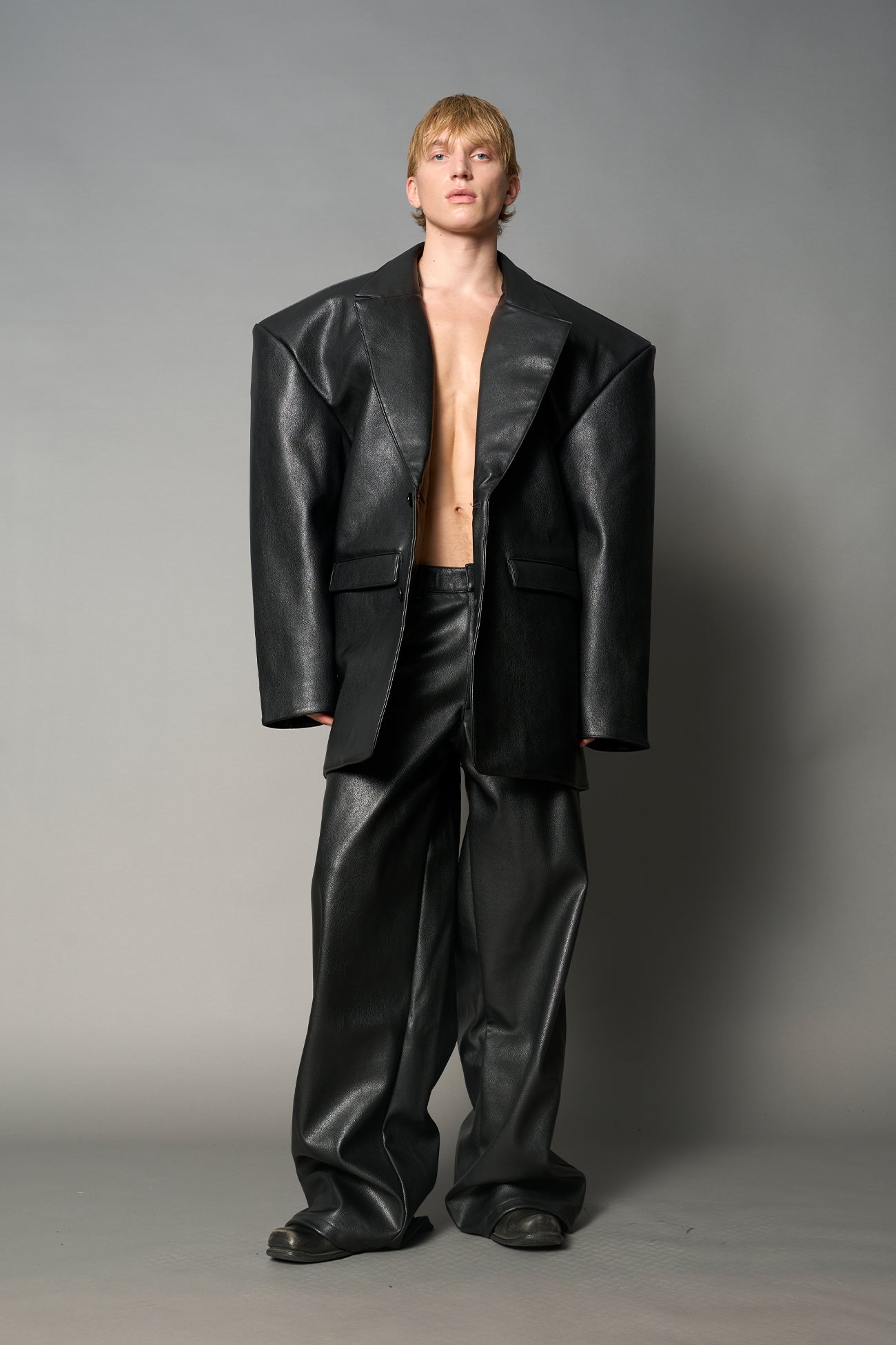 Leather Oversize Blazer — view 5