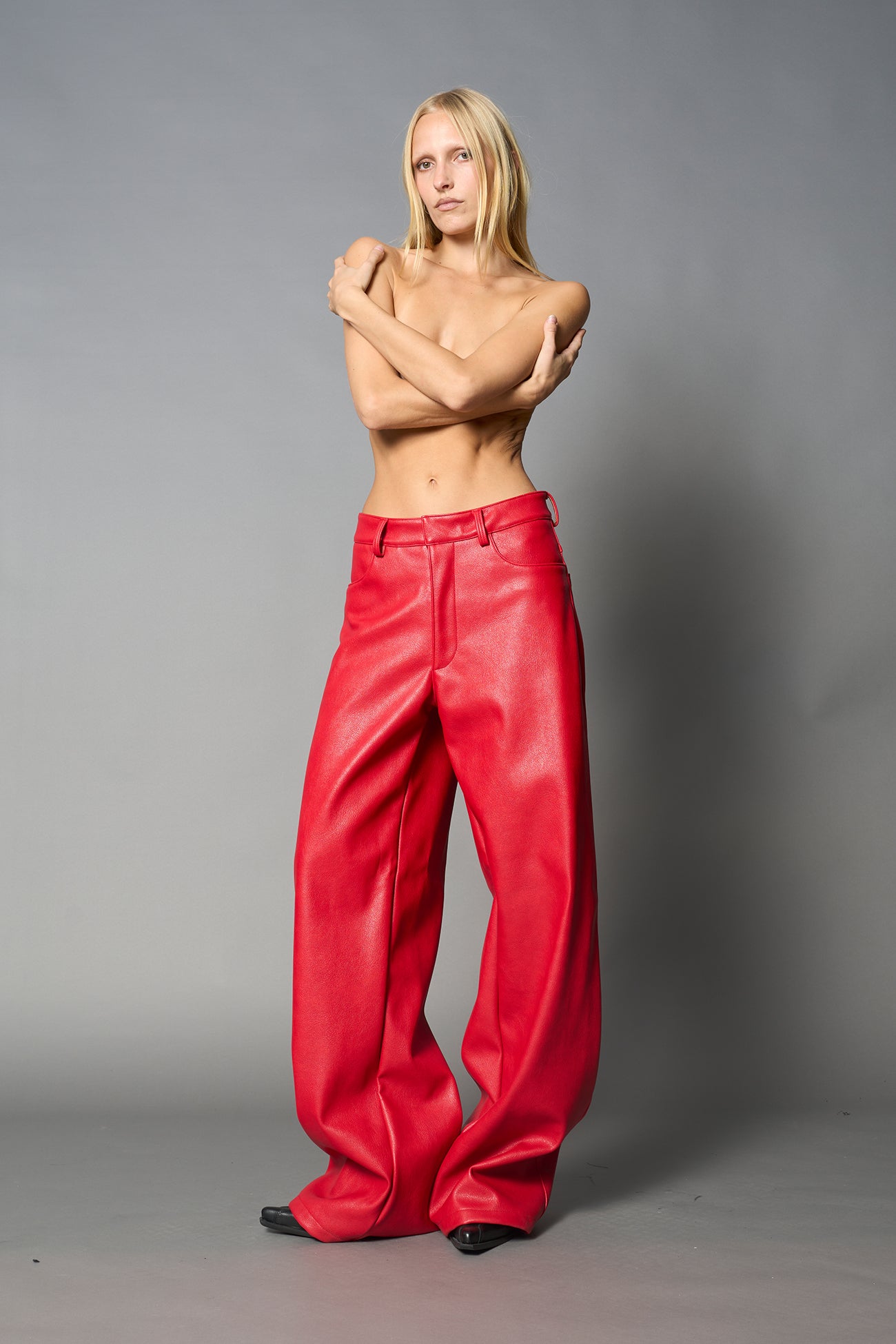 Leather Baggy Suiting Pants — view 15
