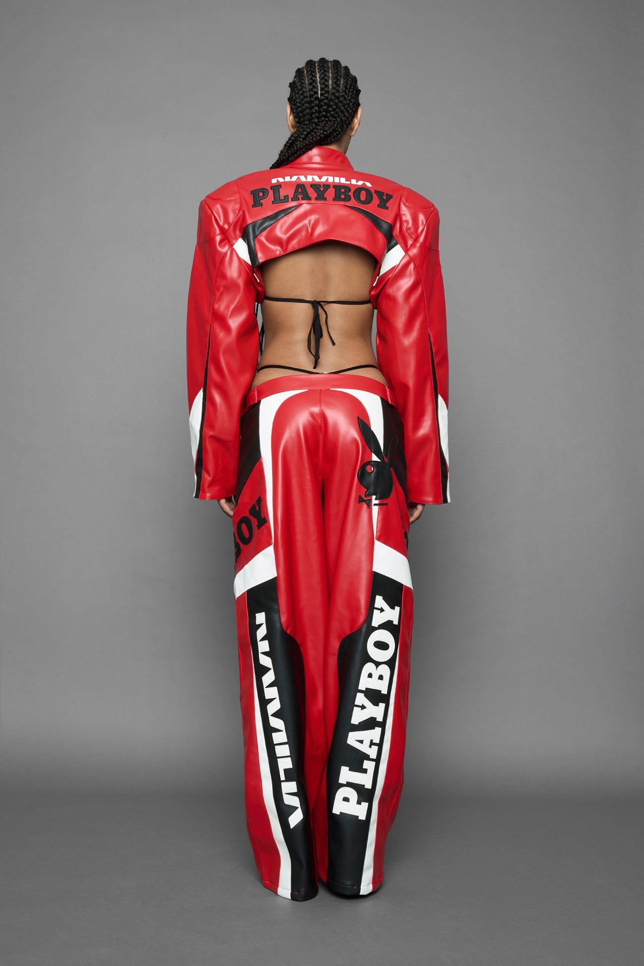 Playboy Moto Bolero Jacket Black Red — view 5