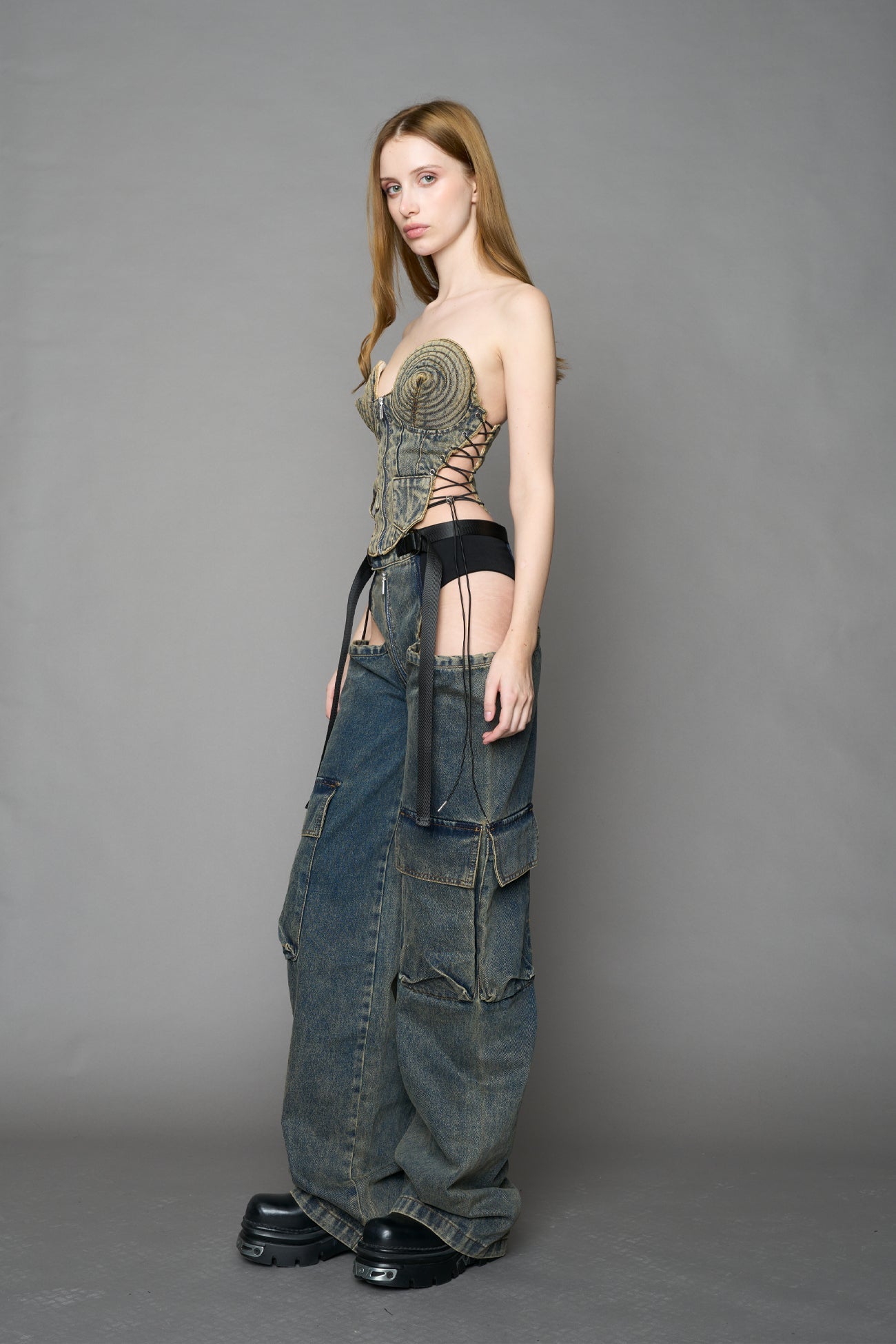Denim Cone Corset — view 10