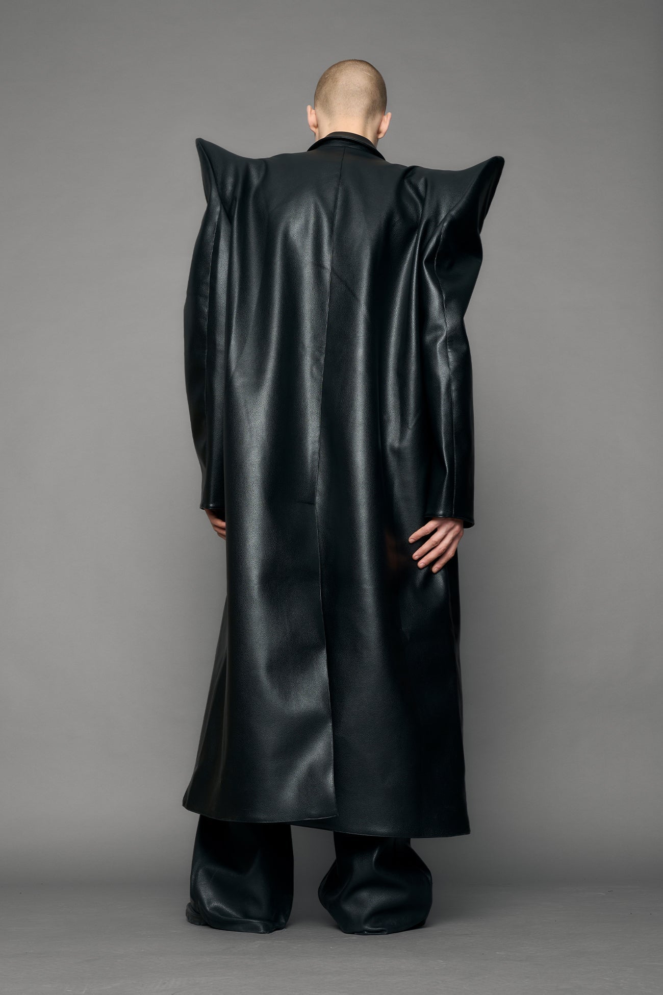 Doomsday Elongated Leather Coat — view 9