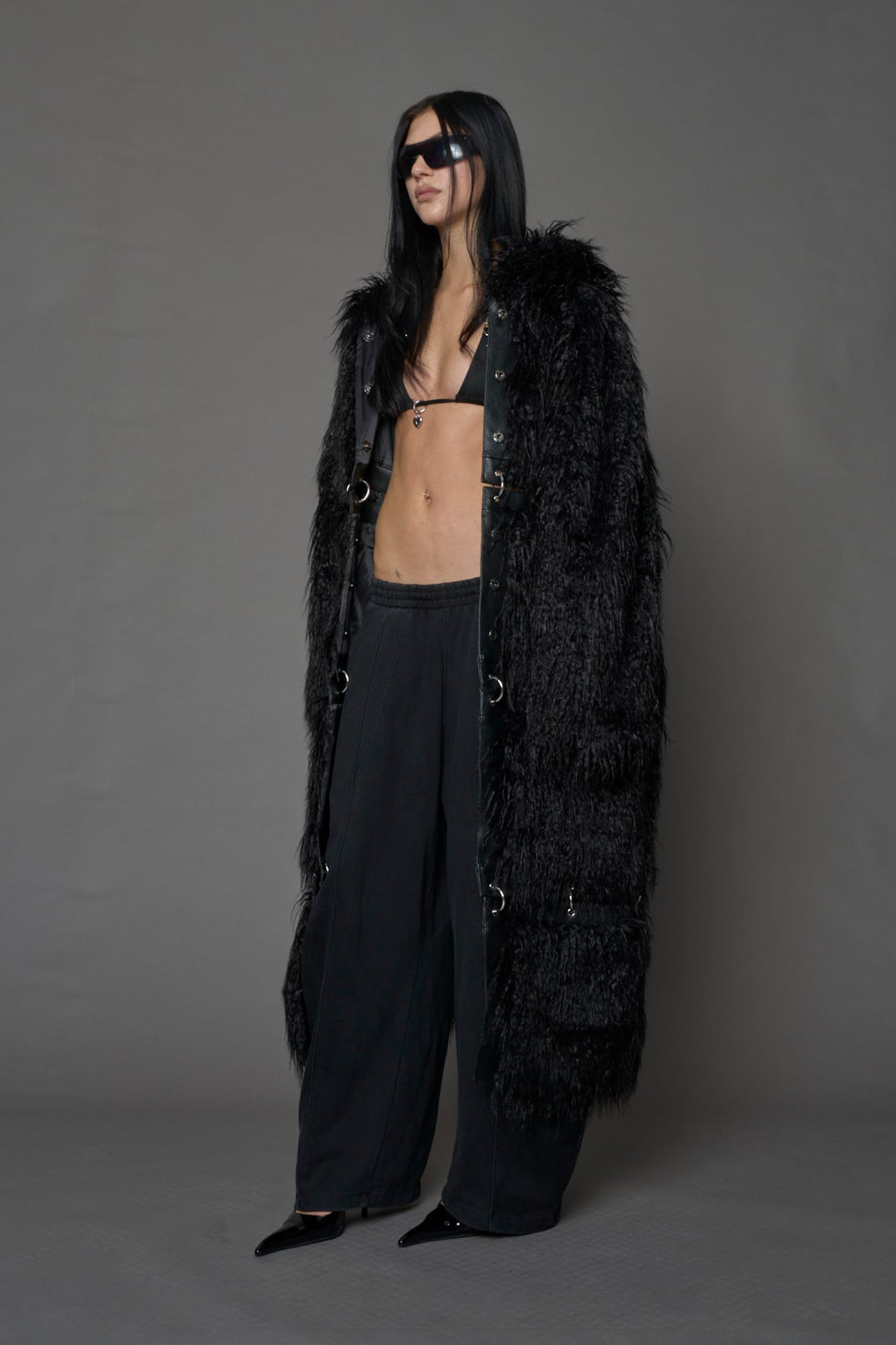 Vip Detachable Faux Fur Coat Black — view 3