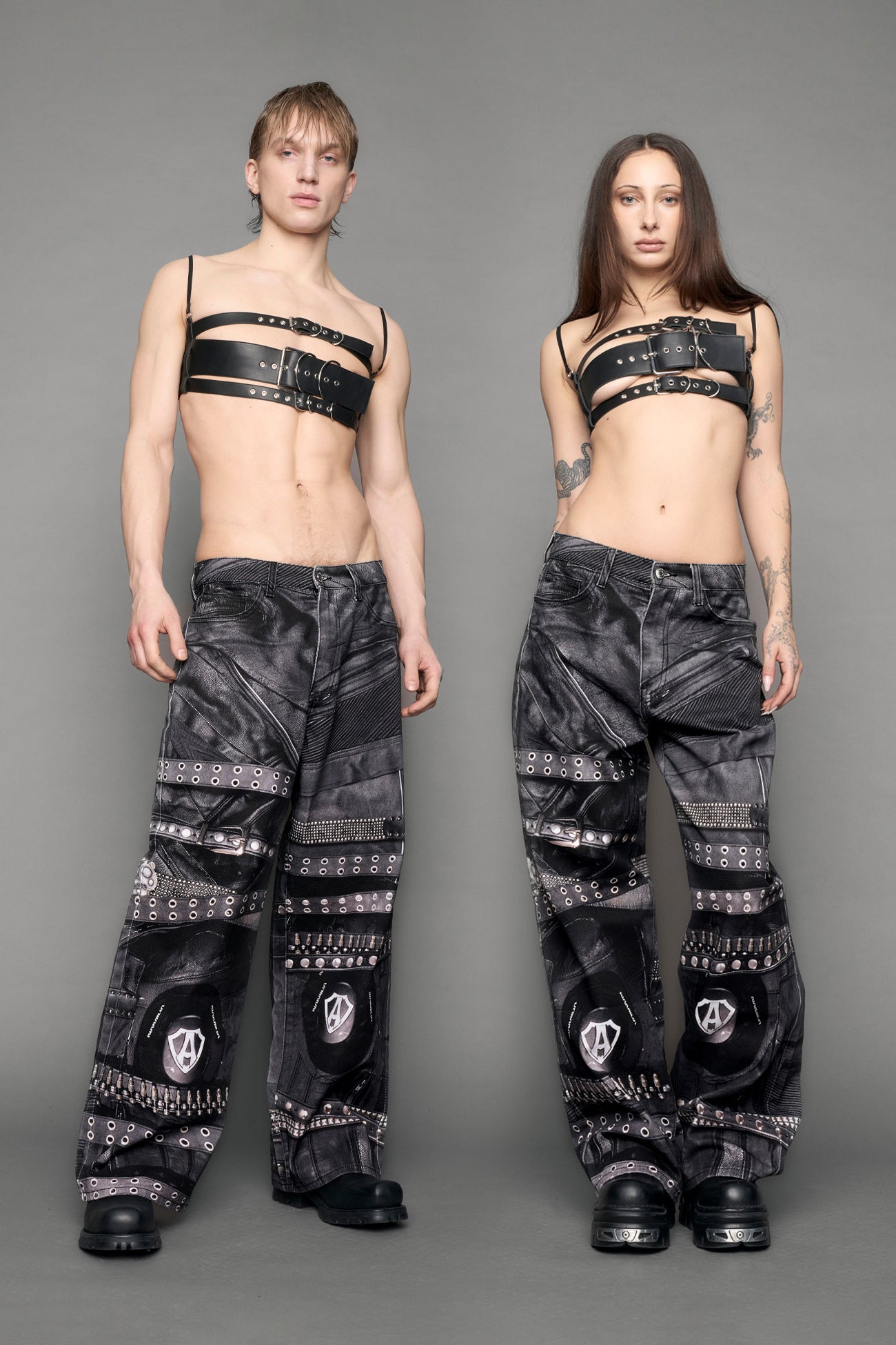 Printed Moto Baggy Pants — view 1
