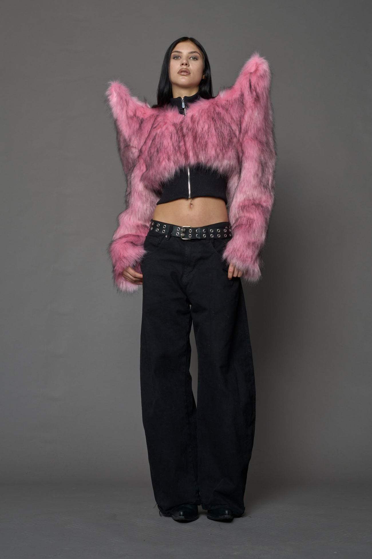 Doomsday Crop Faux Fur Jacket — view 8