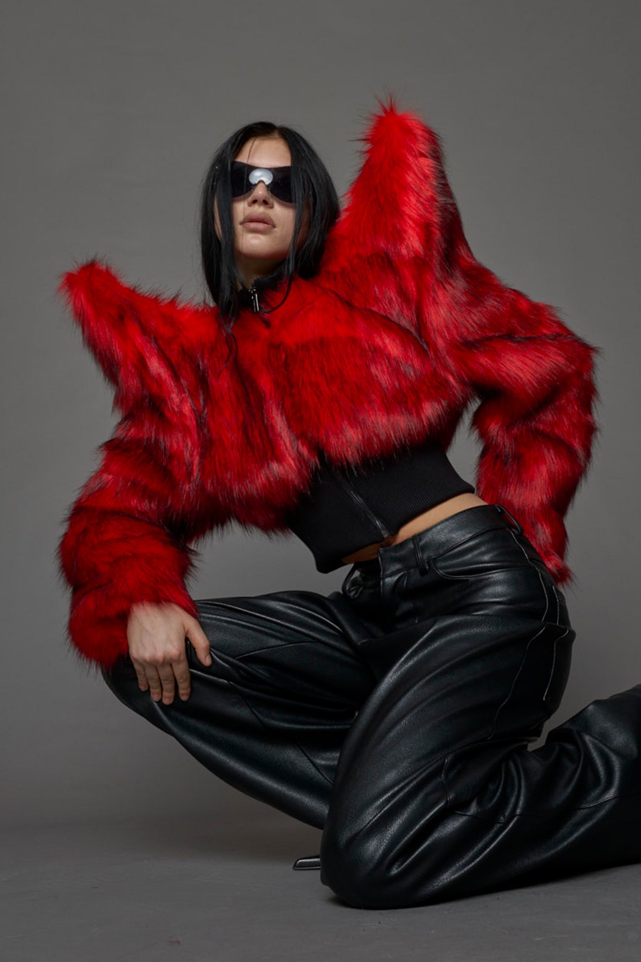 Doomsday Crop Faux Fur Jacket — view 11