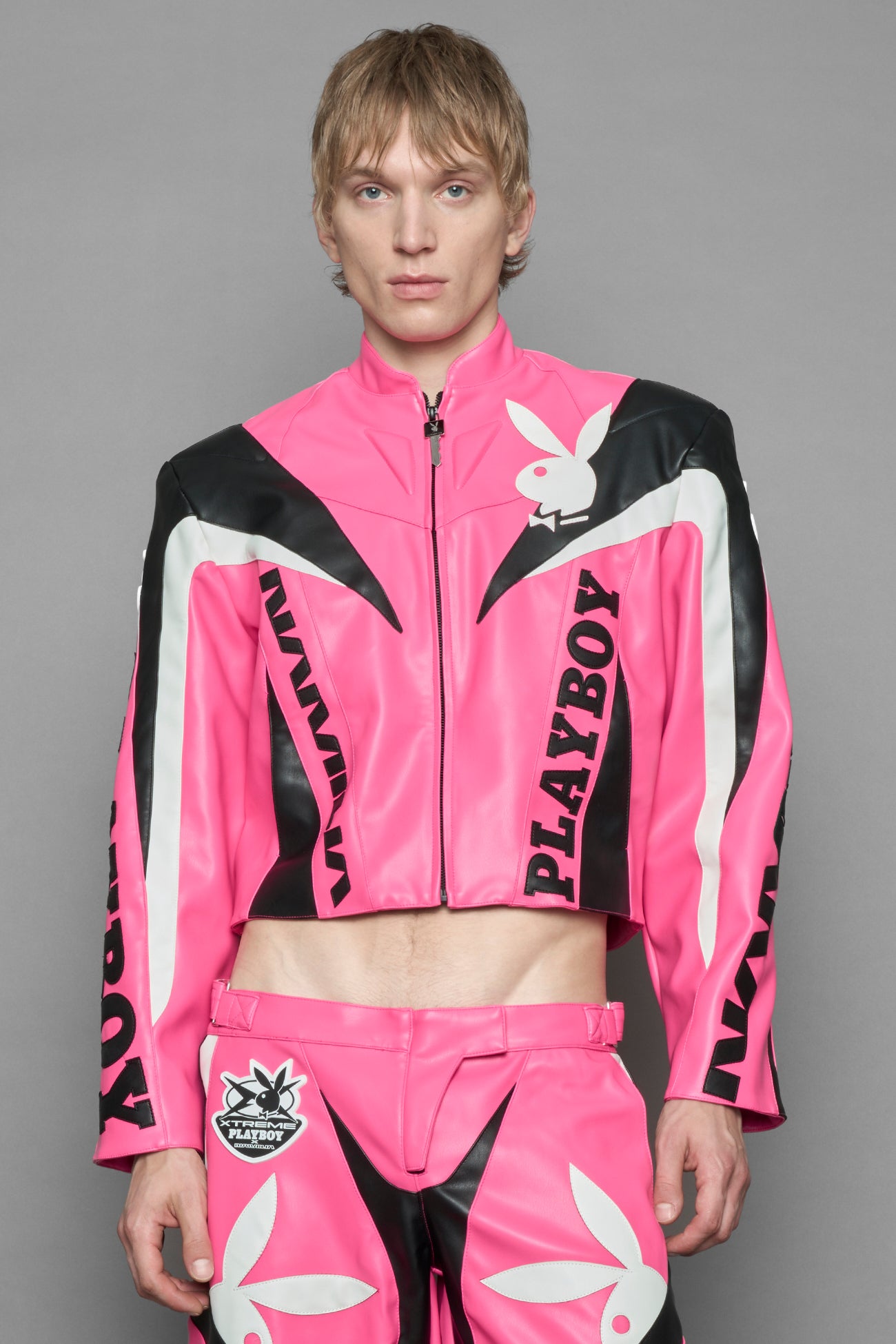 Playboy Moto Jacket Pink Black — view 13