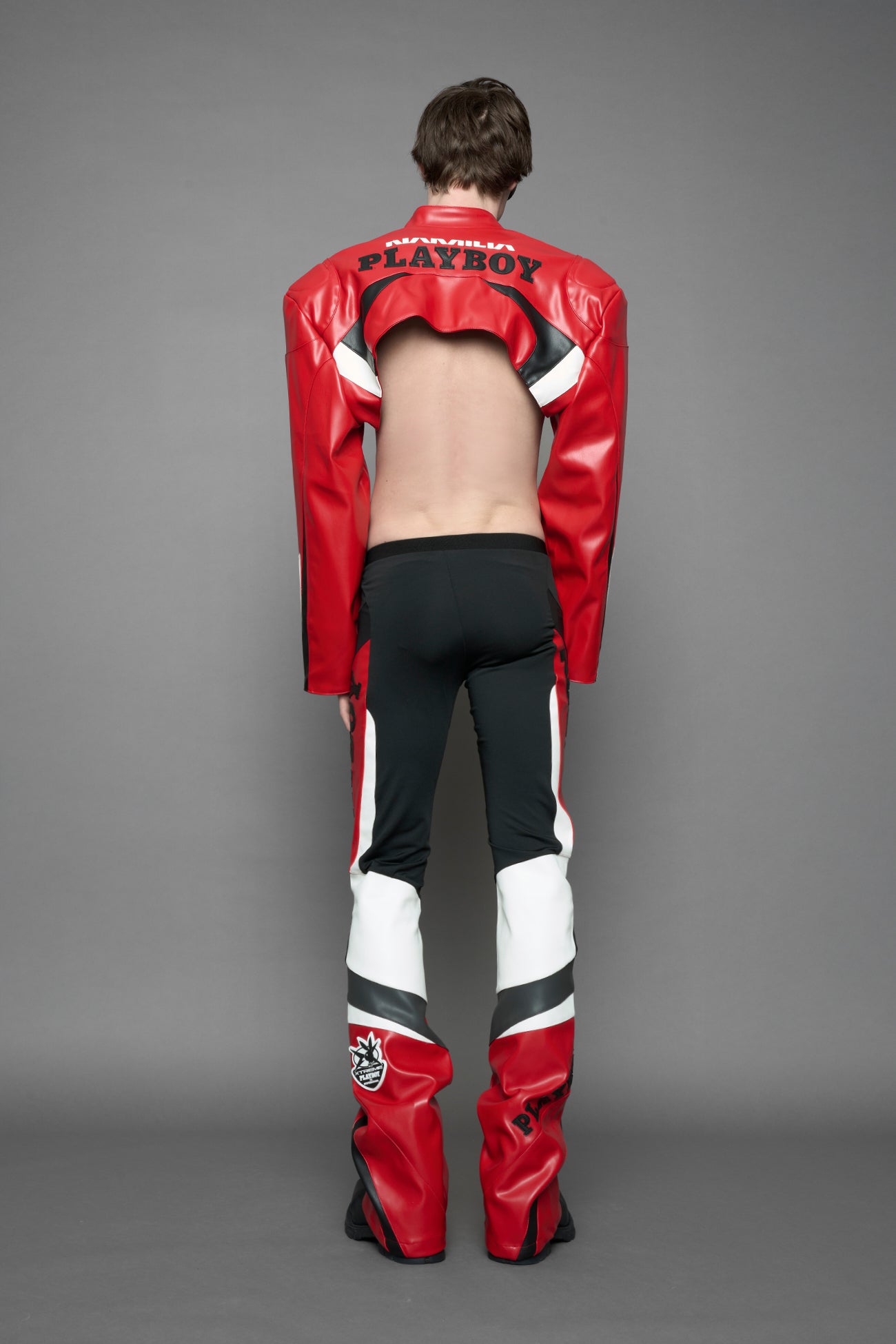 Playboy Moto Bolero Jacket Black Red — view 8