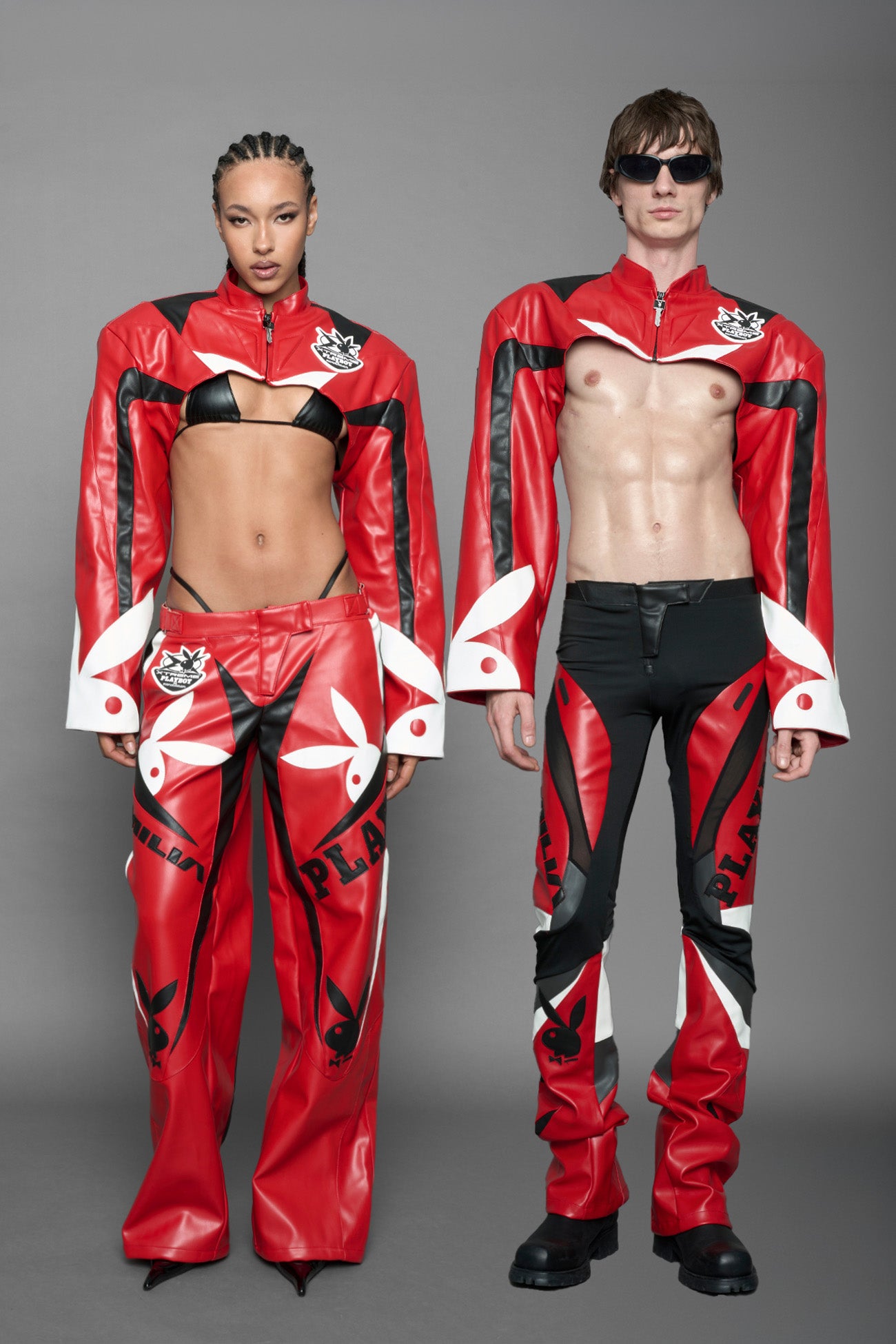 Playboy Moto Bolero Jacket Black Red — view 1