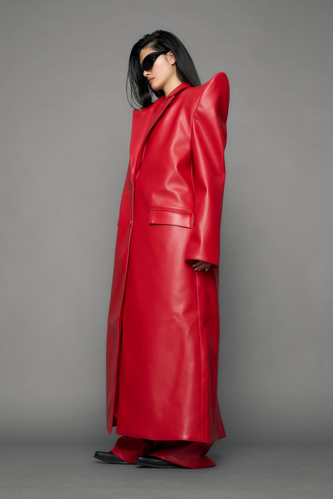 Doomsday Elongated Leather Coat — view 3