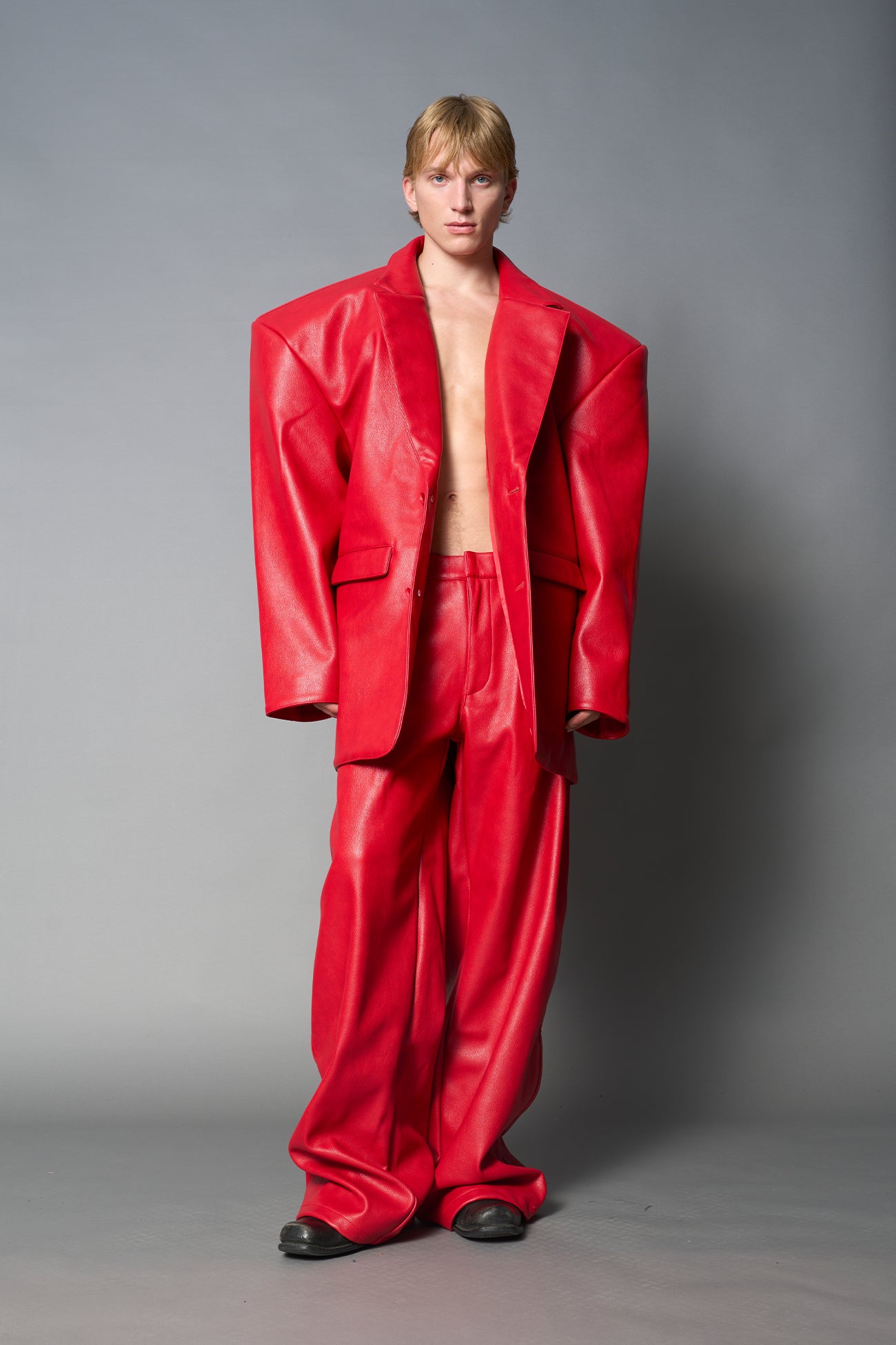 Leather Oversize Blazer — view 4