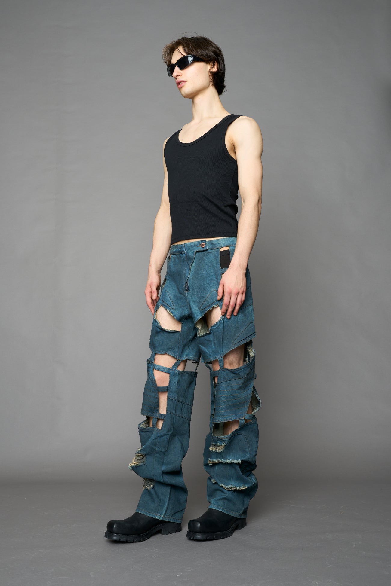 Moto Denim Floating Pants — view 6
