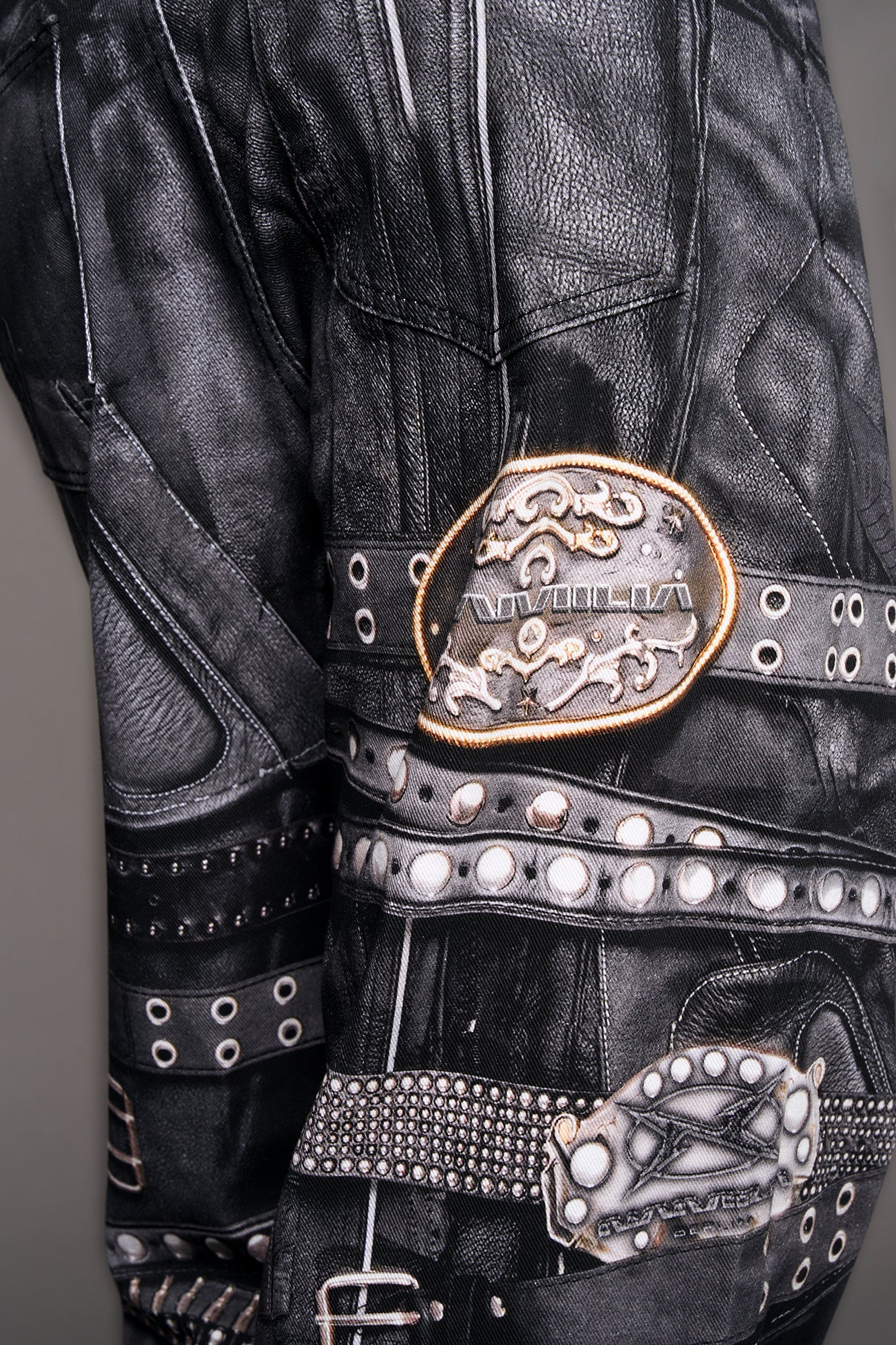 Printed Moto Baggy Pants detail