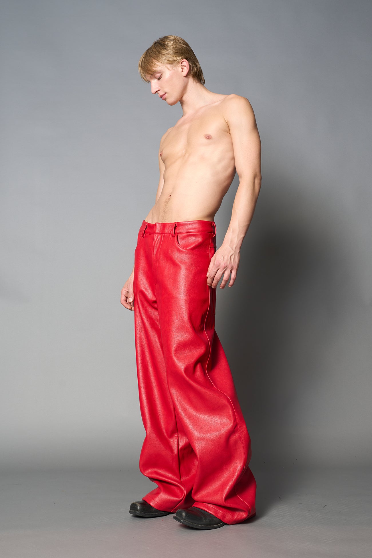 Leather Baggy Suiting Pants — view 19