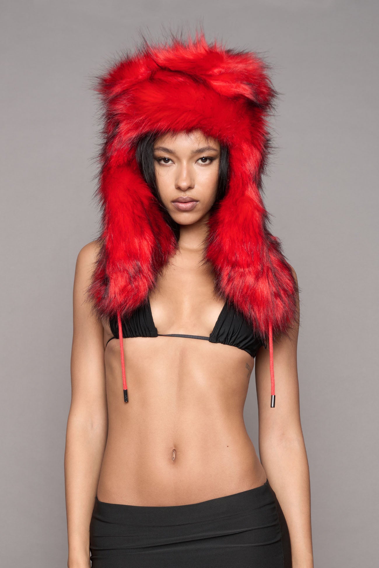 Vip Faux Fur Hat Red — view 3