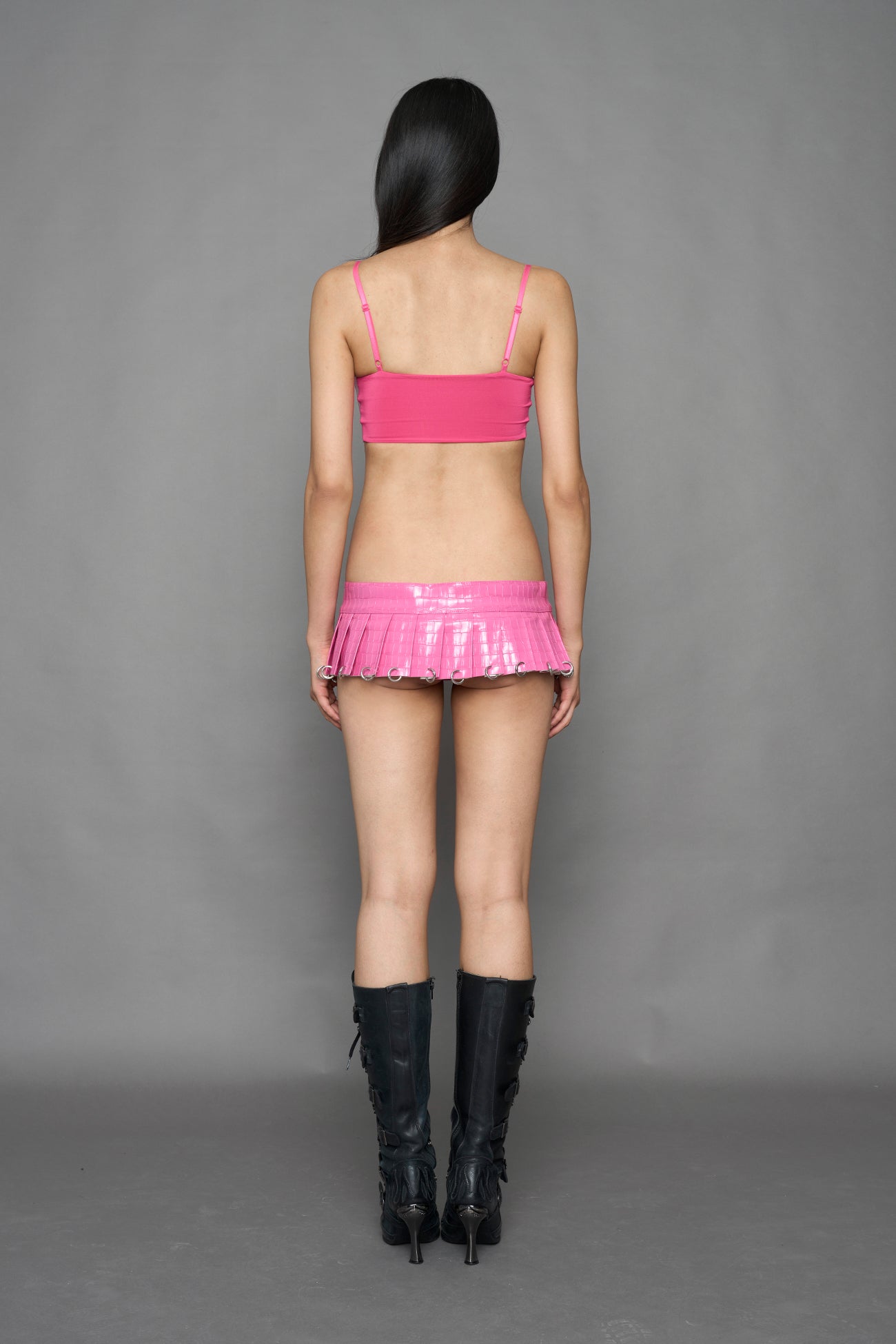 Pleated Mini Skirt With Rings — view 6