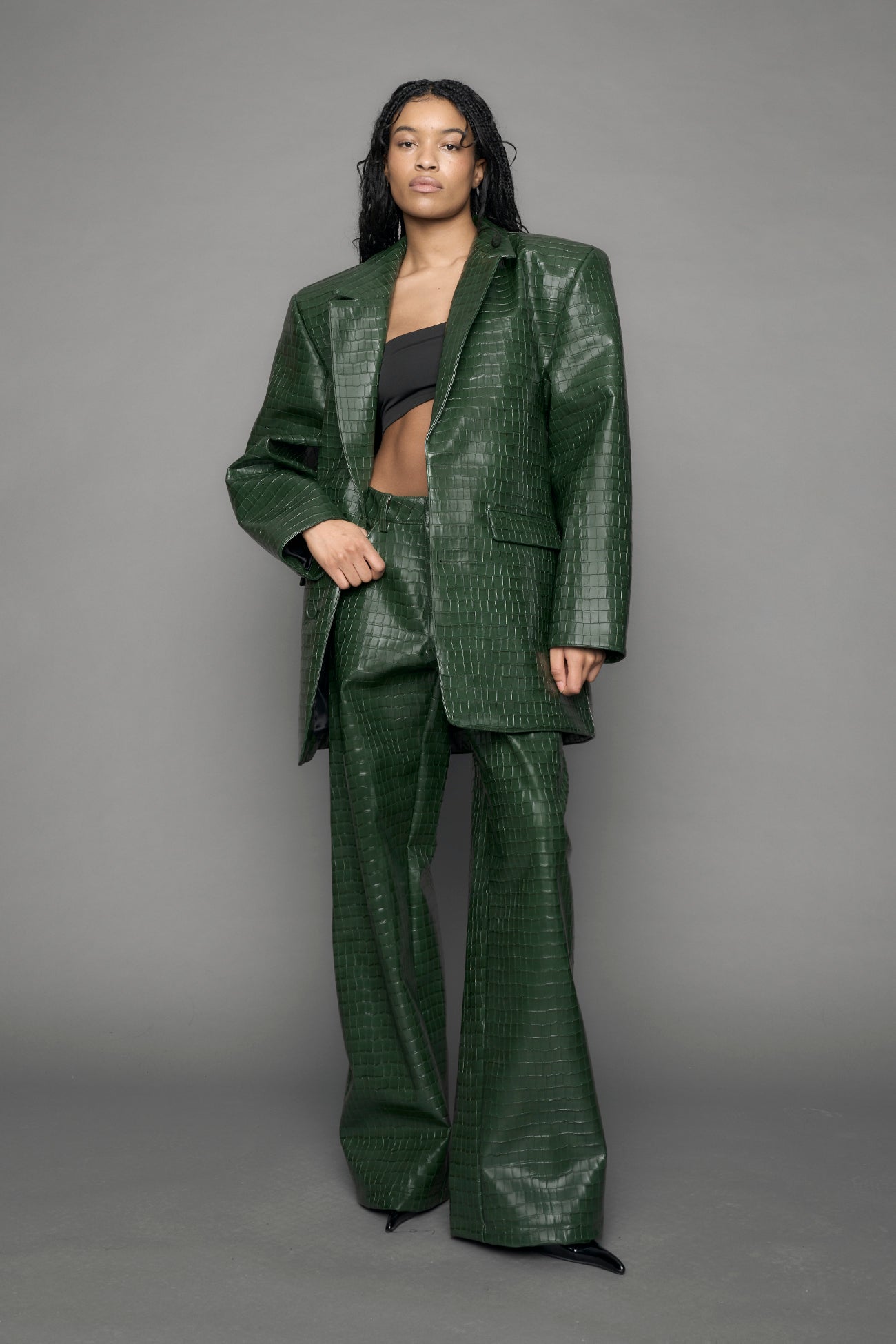 Leather Oversize Blazer — view 3