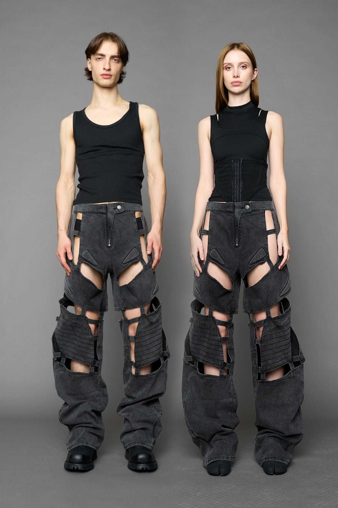 Moto Denim Floating Pants — view 1
