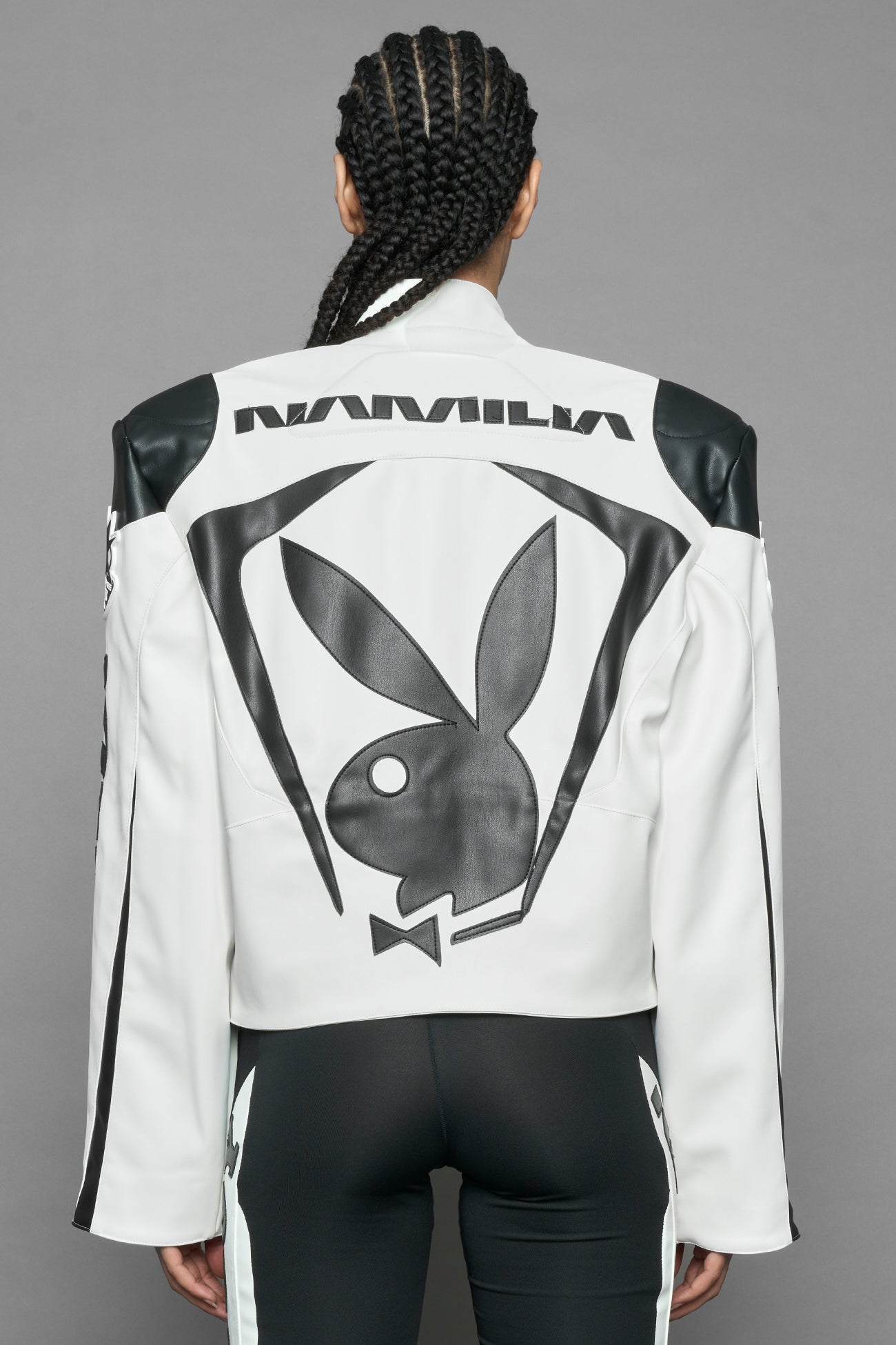Playboy Moto Jacket White Black — view 5