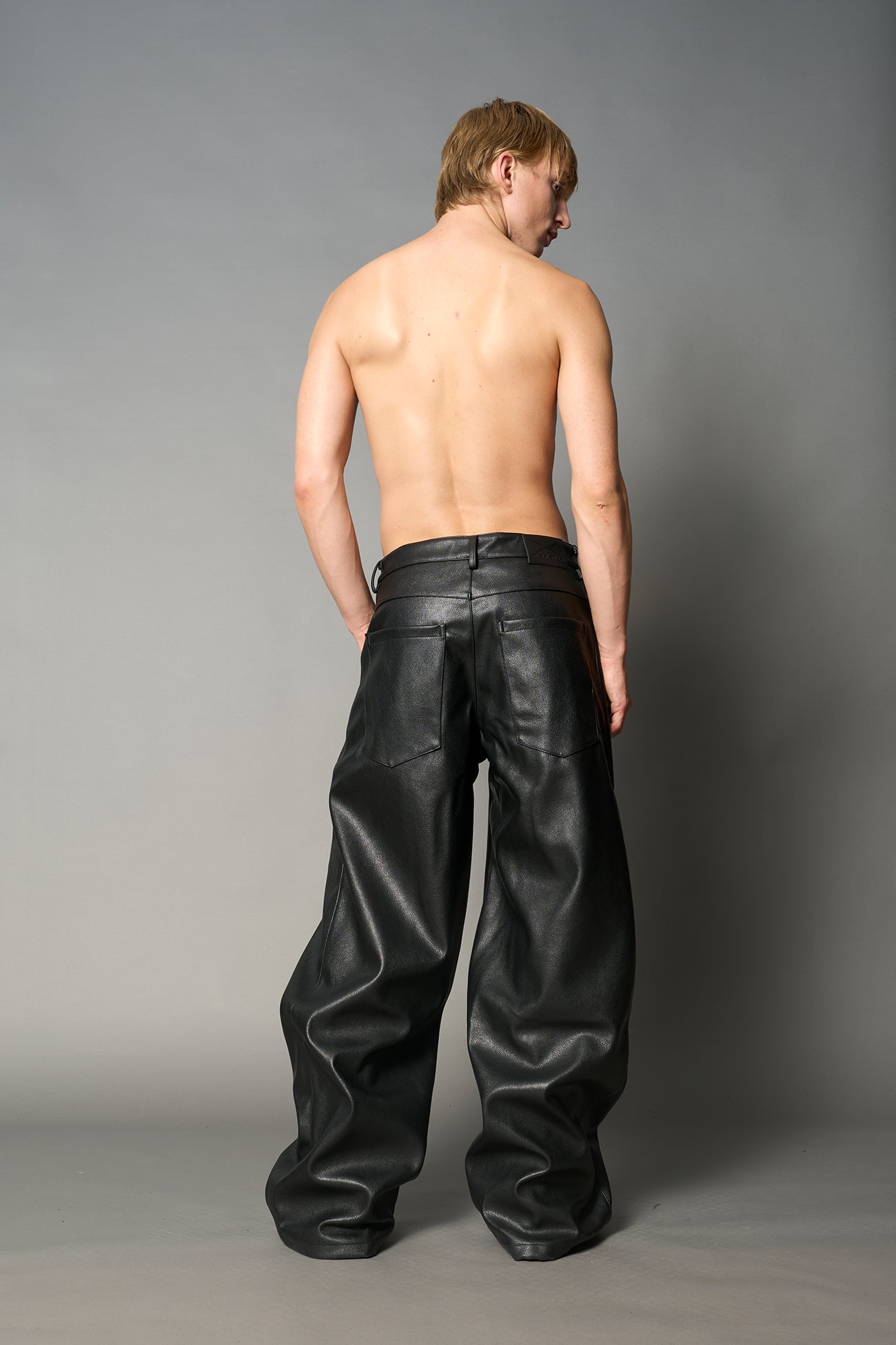 Leather Baggy Suiting Pants — view 8