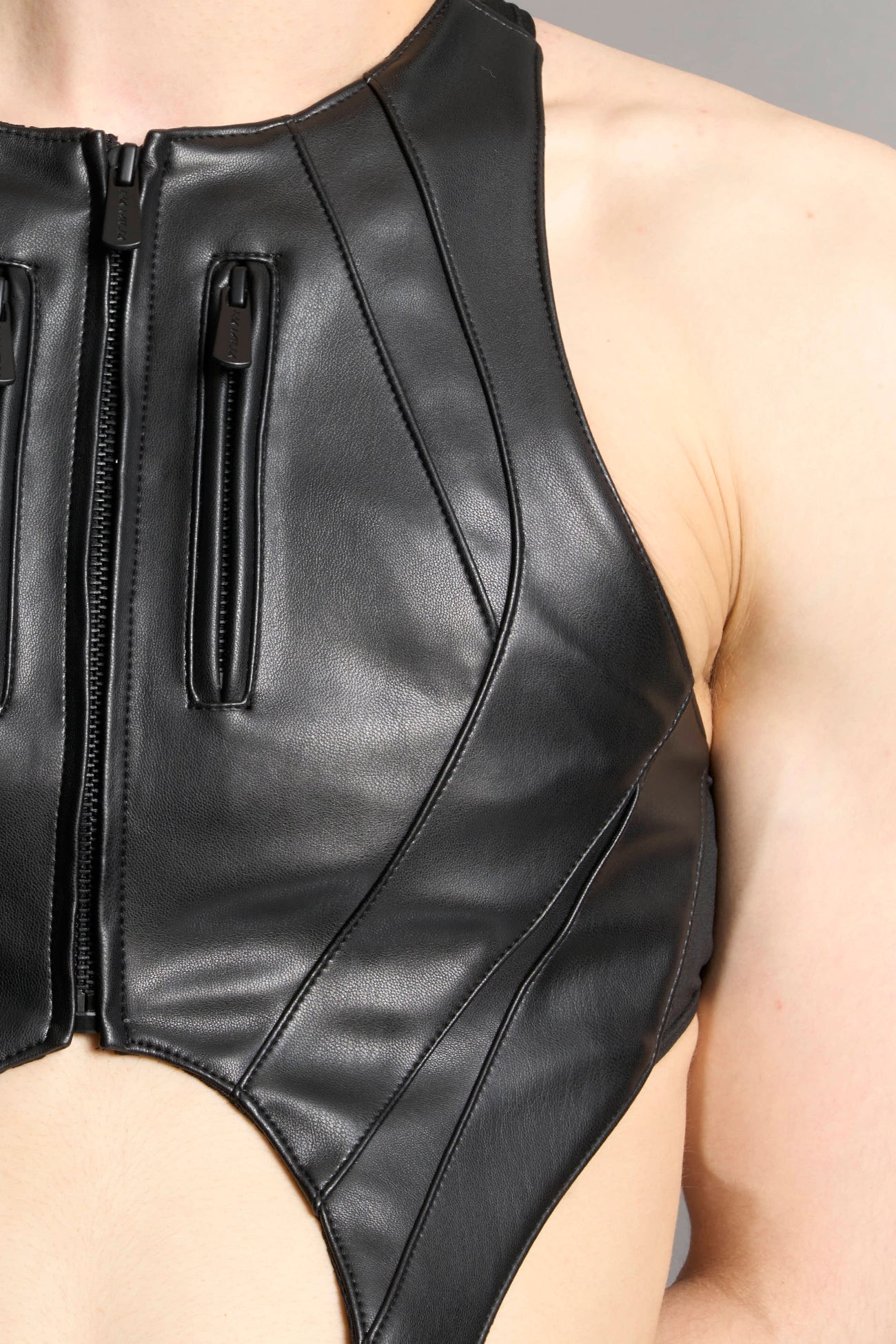 Motocross inspired paneling in premium vegan leather