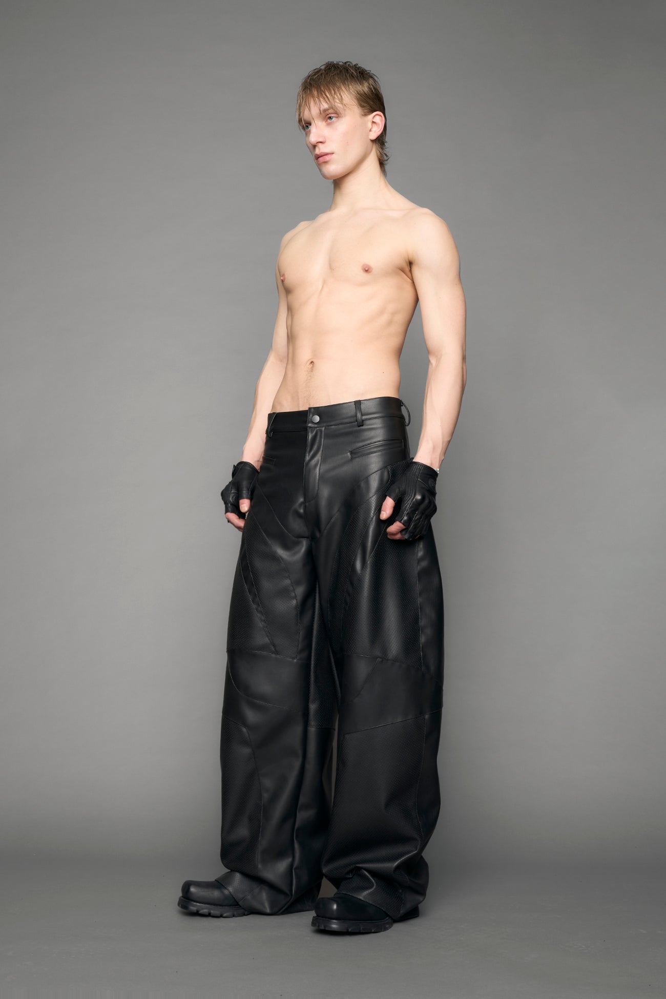 Moto Leather Baggy Pants — view 6