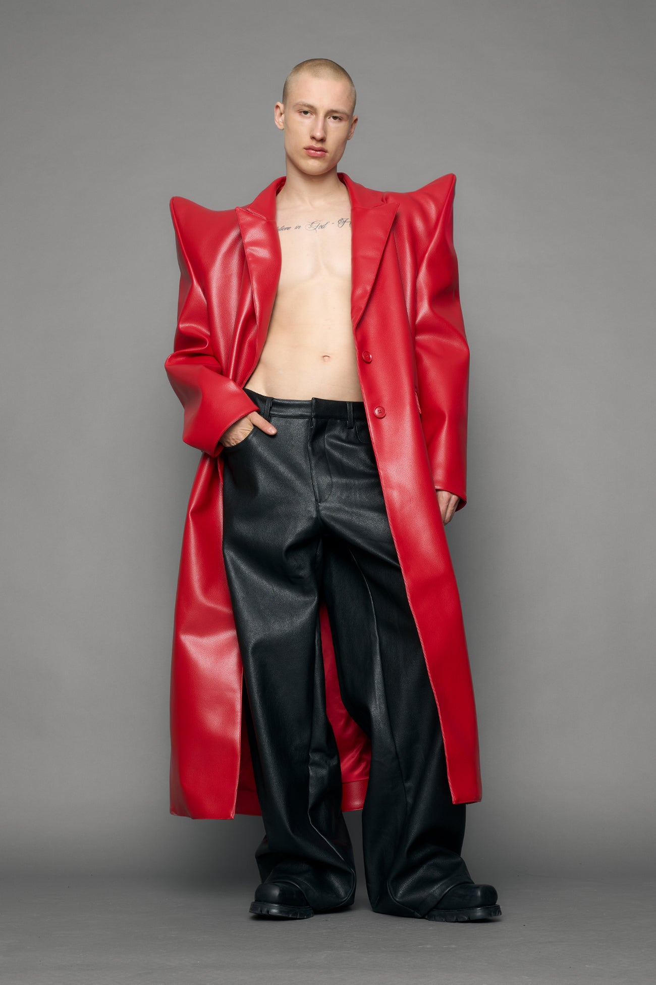 Doomsday Elongated Leather Coat — view 6