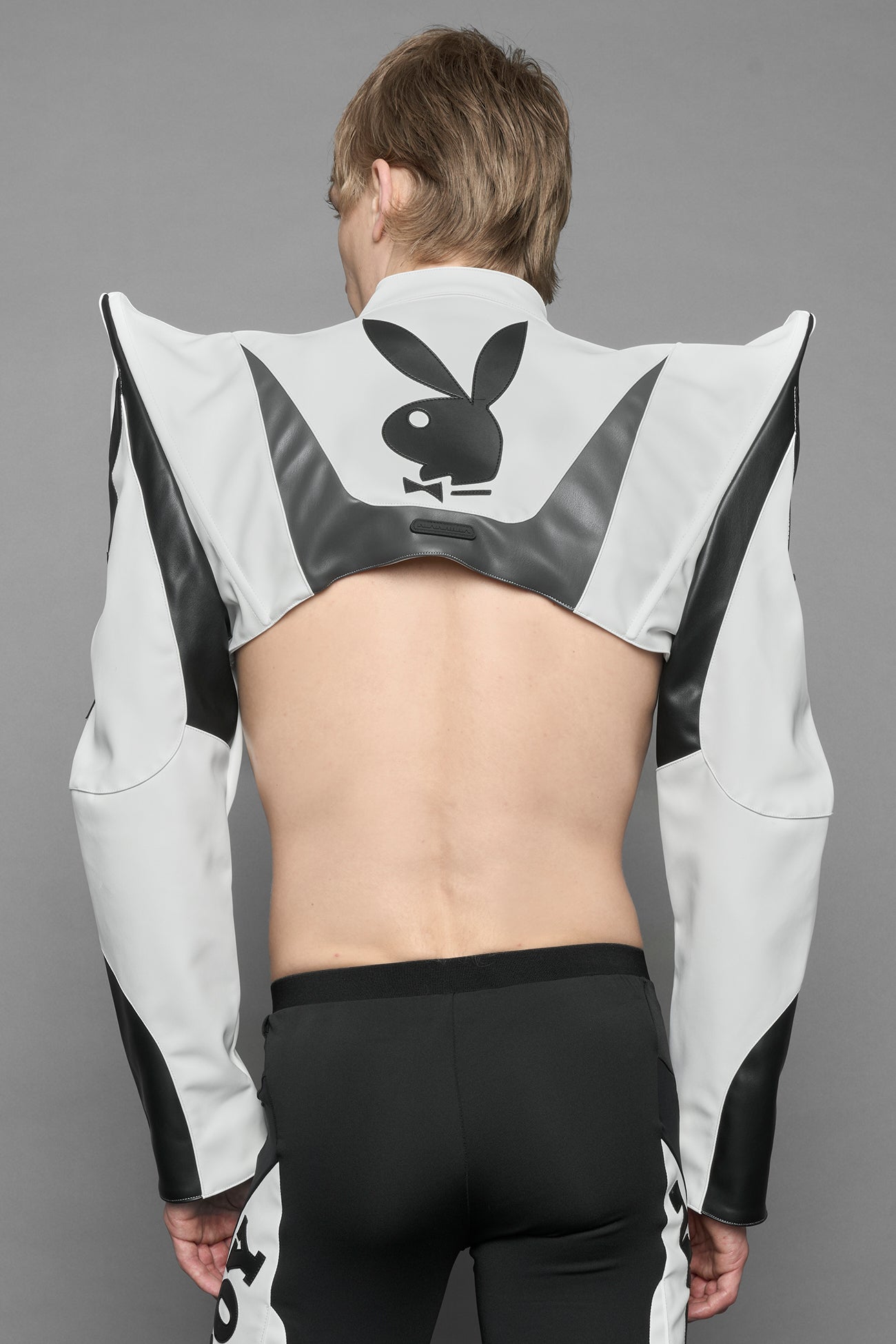 Playboy Spike Shoulder Bolero White Black — view 7