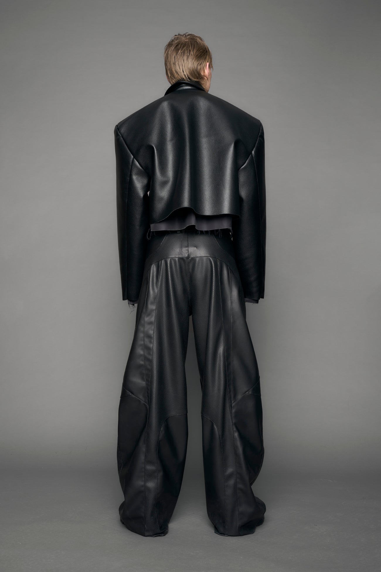 Leather Cropped Blazer — view 7