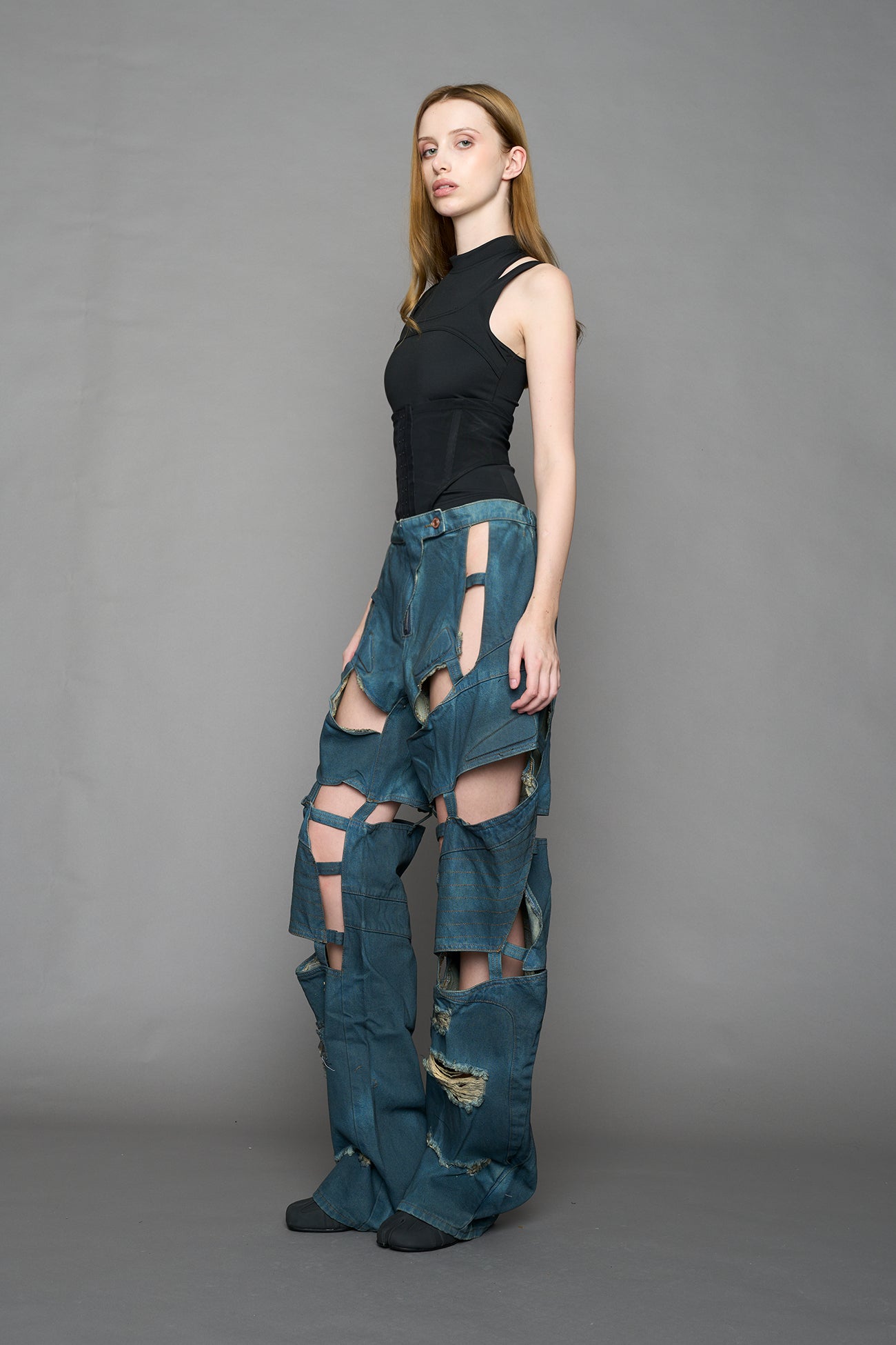 Moto Denim Floating Pants — view 3