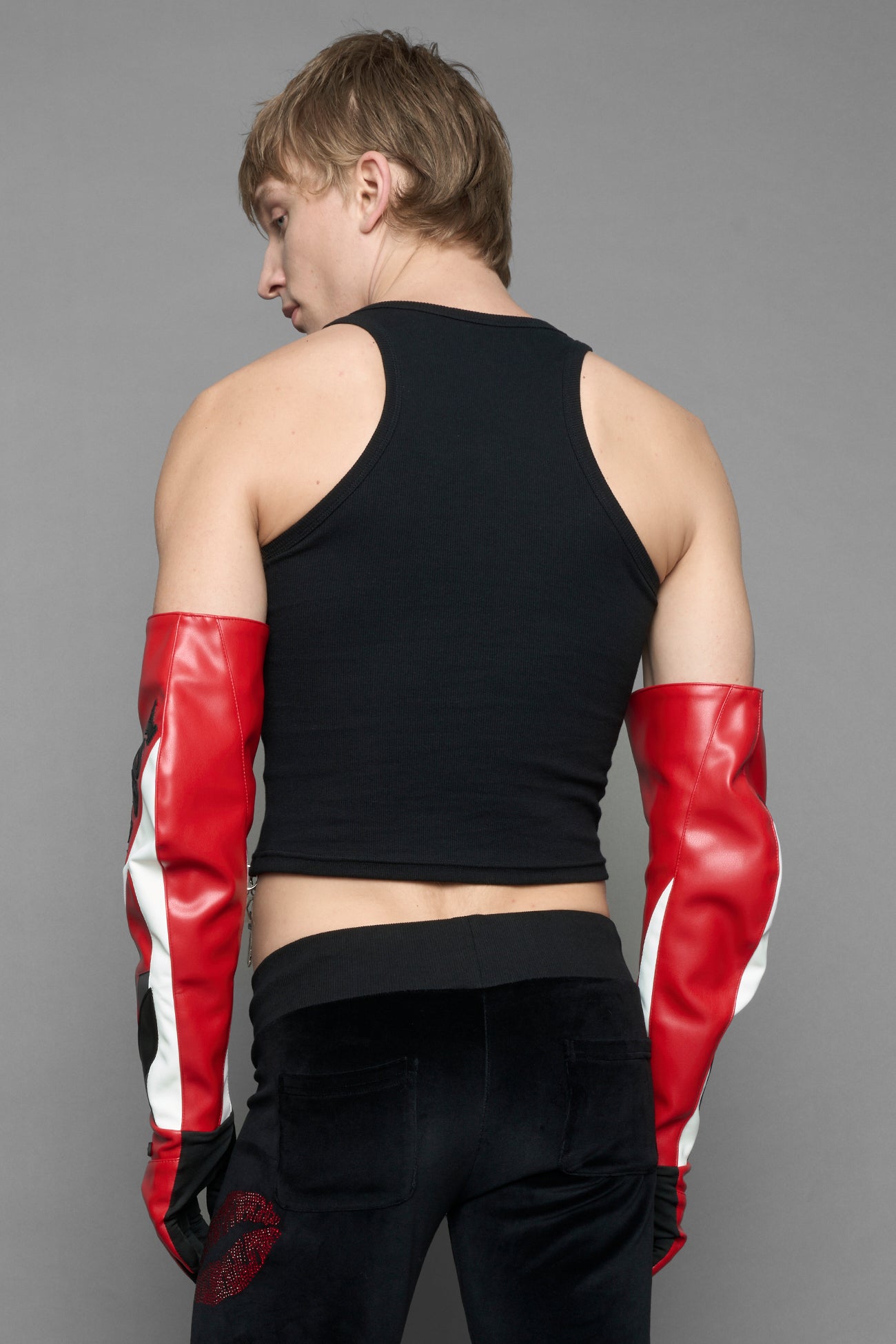 Playboy Moto Gloves Red Black — view 6