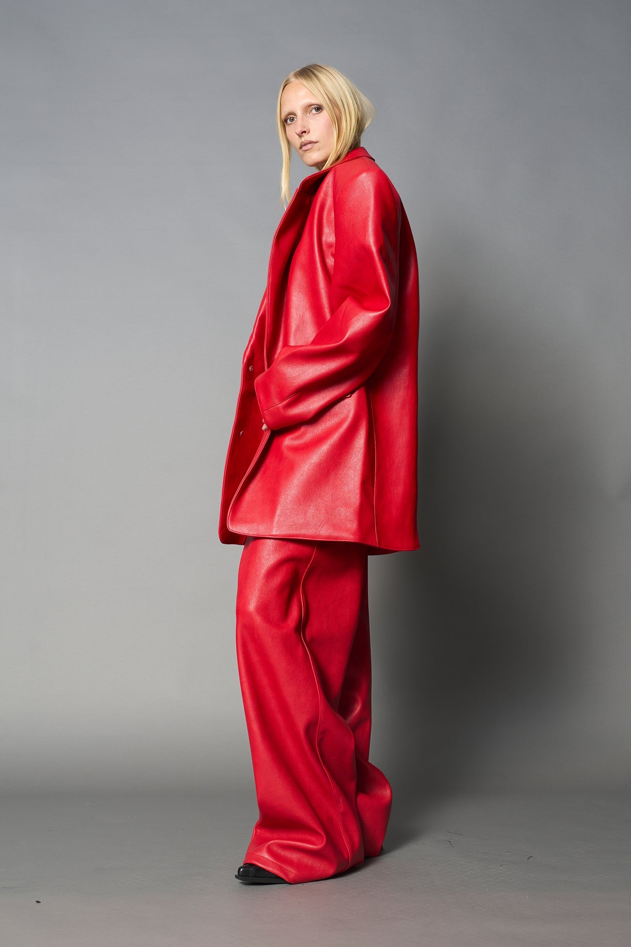 Leather Oversize Blazer — view 8